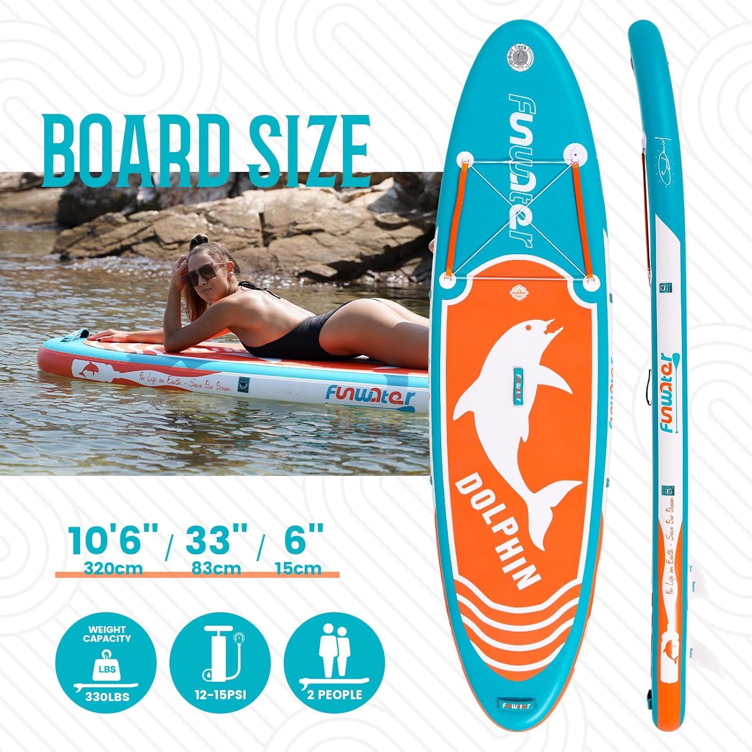 Funwater Tavola da Surf Gonfiabile SUP Completa - immagine 2