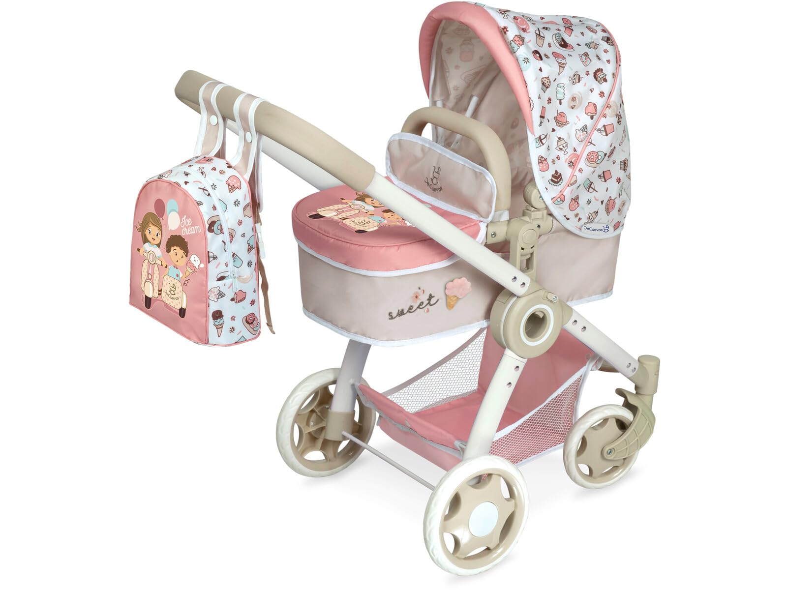 Carrozzina per Bambole Sweet 3 in 1 Pieghevole DeCuevas Toys 80548
