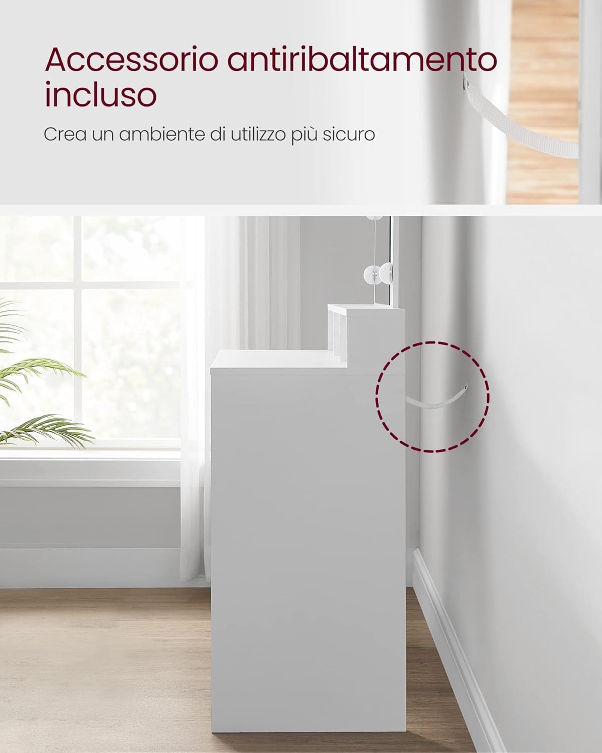 Vasagle Tavolo Toeletta con Specchio e Luce LED - immagine 8