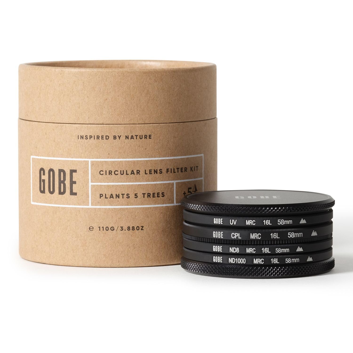 Gobe Set di Filtri UV, CPL, ND8, ND1000 - 58 mm