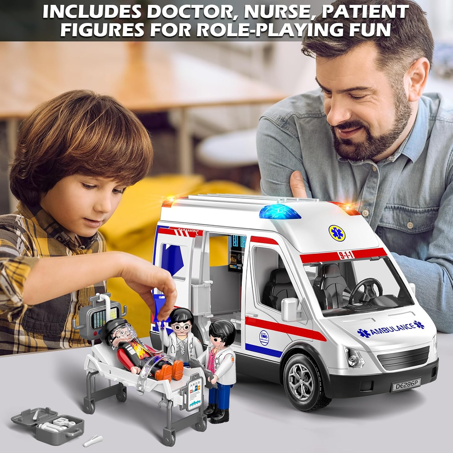 Ambulanza Elettrica per Bambini con Luci e Suoni - immagine 2