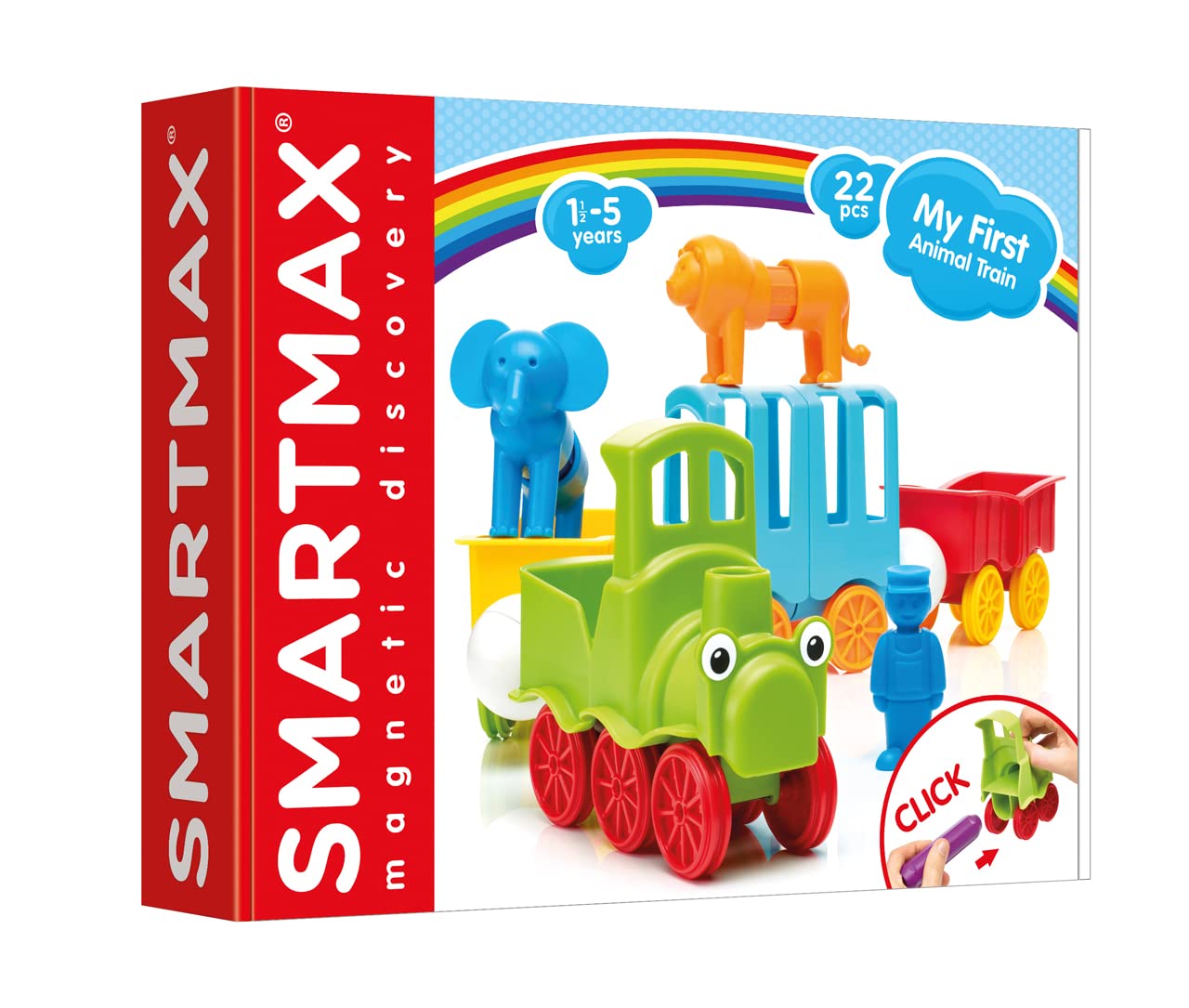 SmartMax 249887 My First Animal Train - 22 pcs, Multicoloured, 22pcs/ 1-5 Years