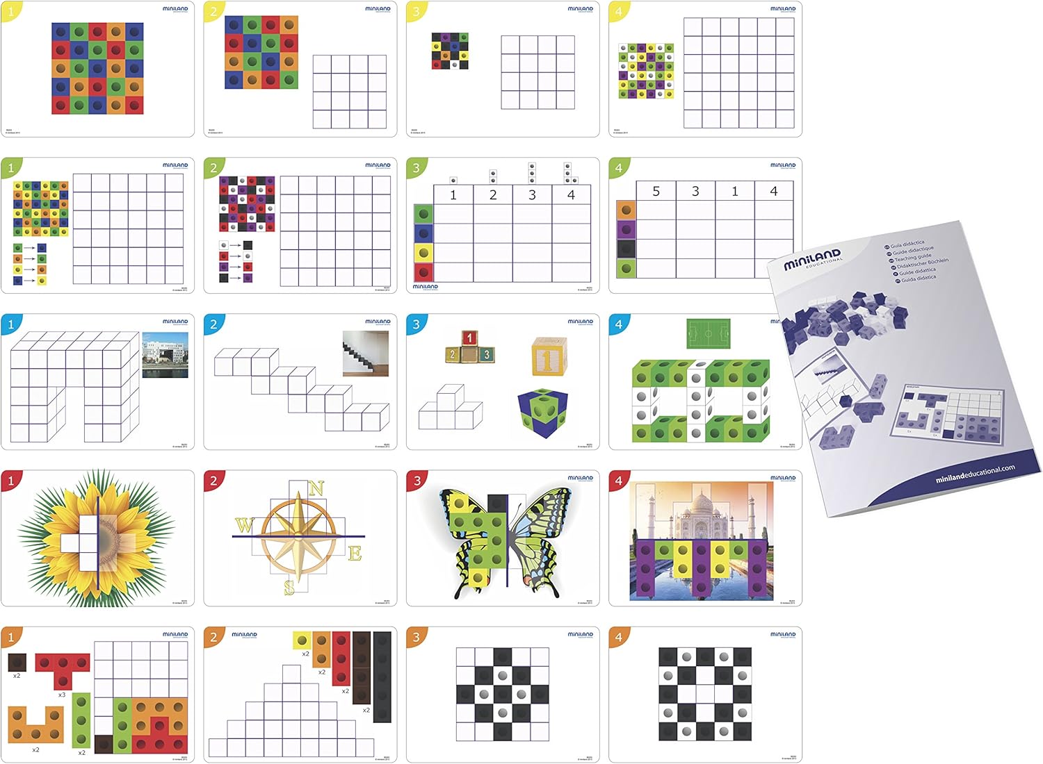 Miniland- Cubi attività 100 Pezzi, Multicolore, 95203 - immagine 3