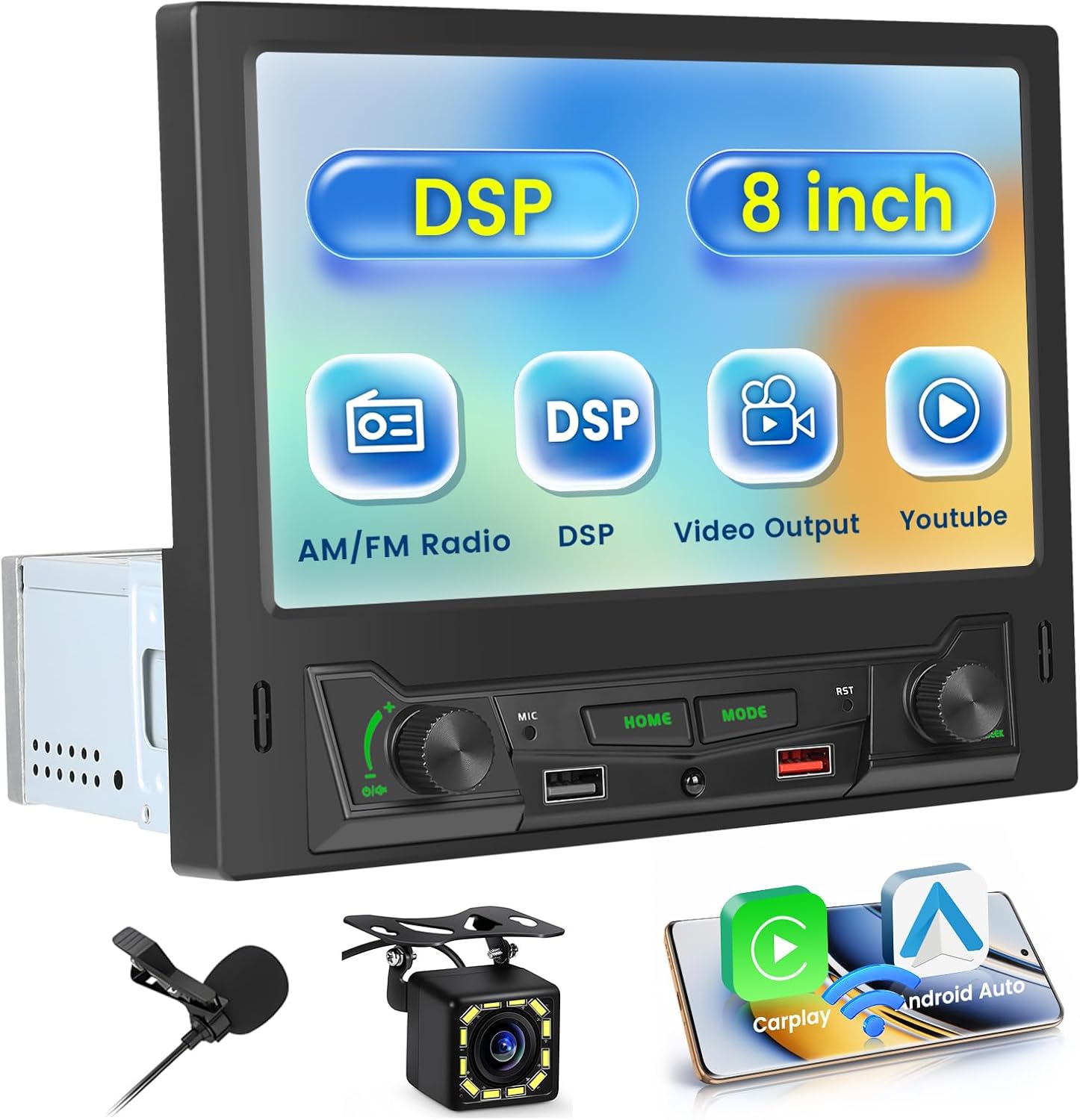 Inefala Autoradio 1 Din Wireless Carplay Android Auto - immagine 1