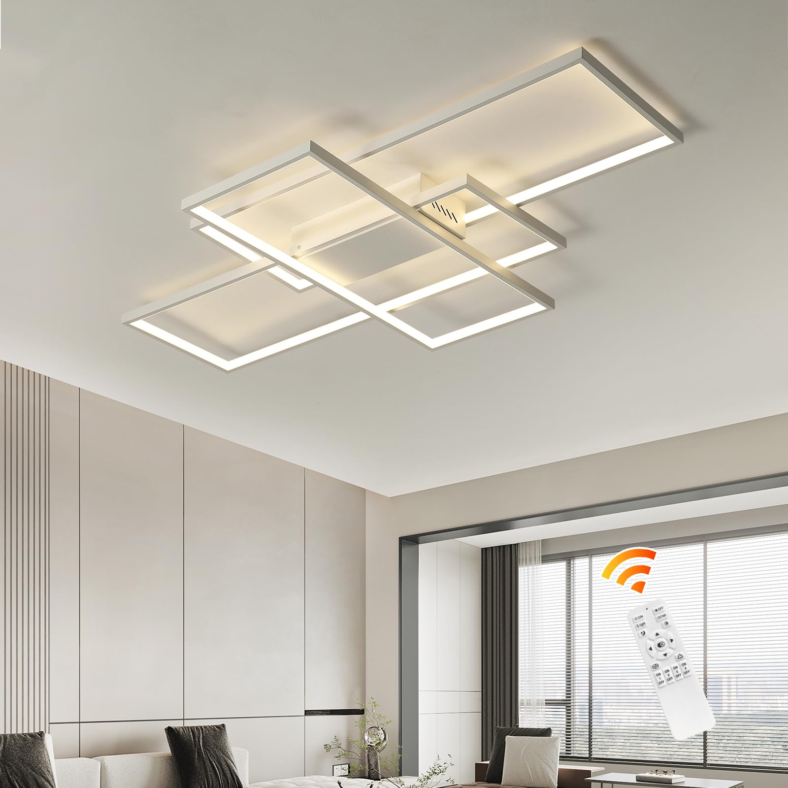 Jiinoo Plafoniera LED Dimmerabile con Telecomando 50W