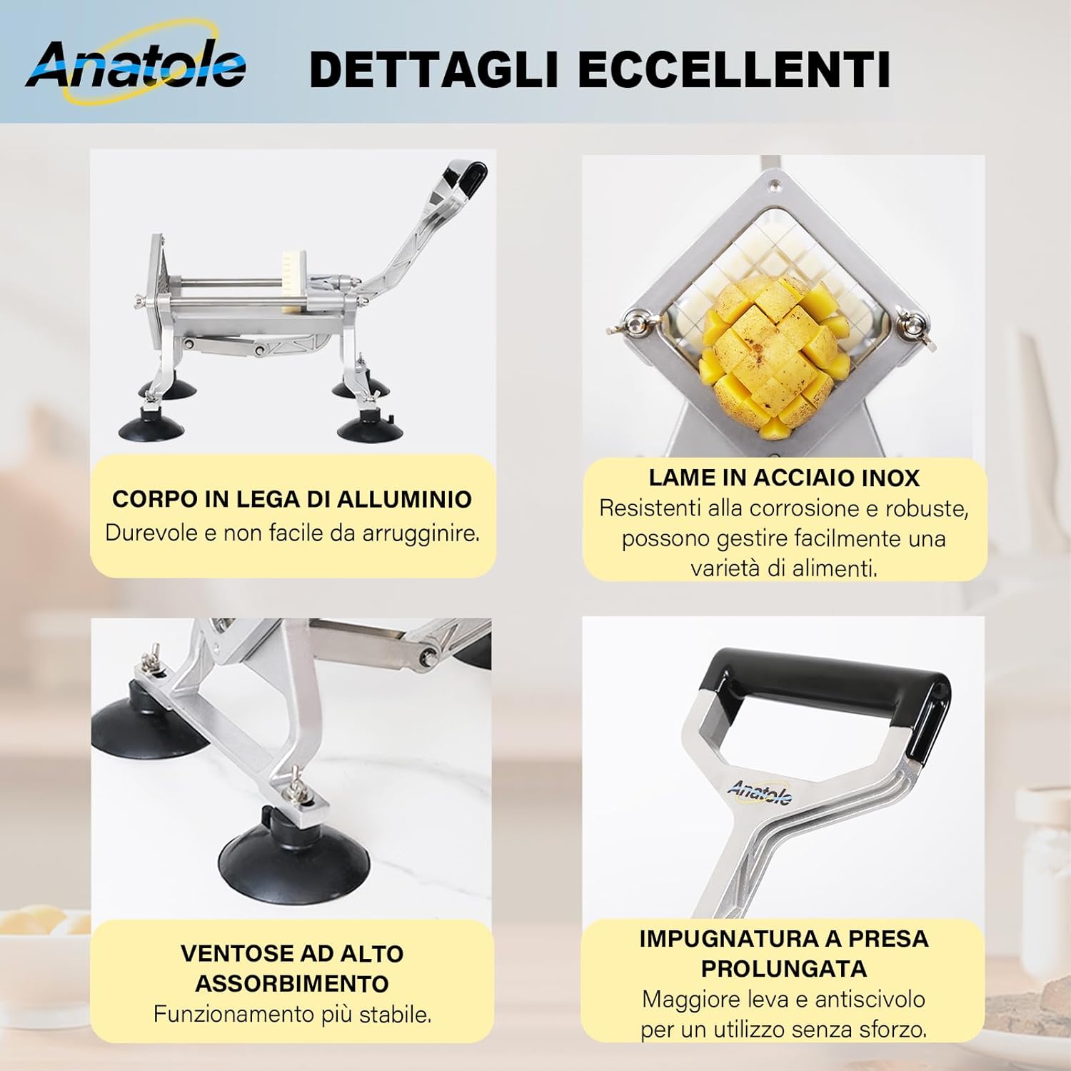 Anatole Tagliapatate Professionale con 3 Lame - immagine 4