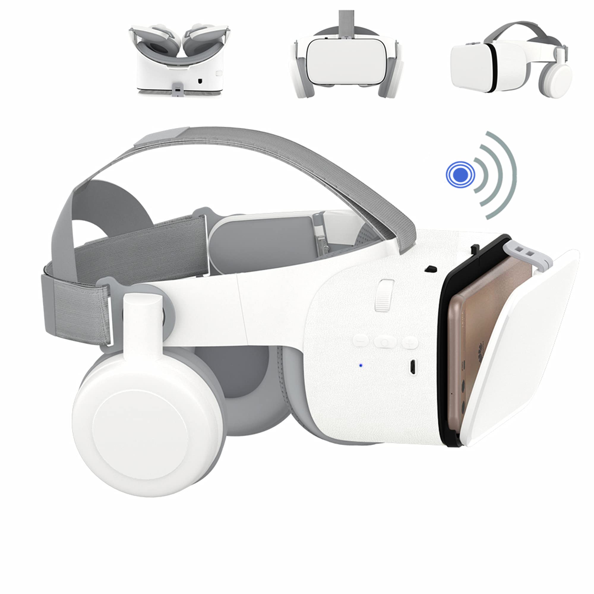 Occhiali VR Bluetooth con Telecomando Wireless, Bianco