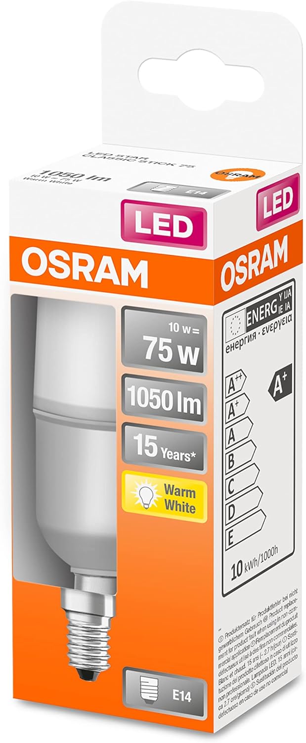Osram LED STAR STICK E14, Bianca Fredda 4000K, 6 Pezzi - immagine 4