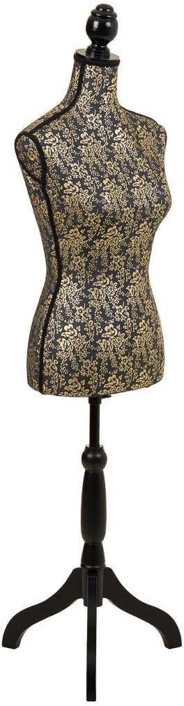 Maniqui De Madera Y Espuma Forrado De Tela Dorado