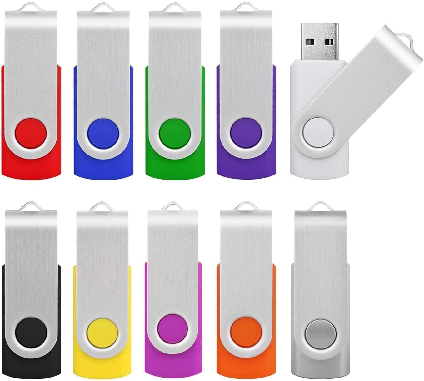 Kootion Chiavette USB 64GB 2.0 - 10 Pezzi Multicolore