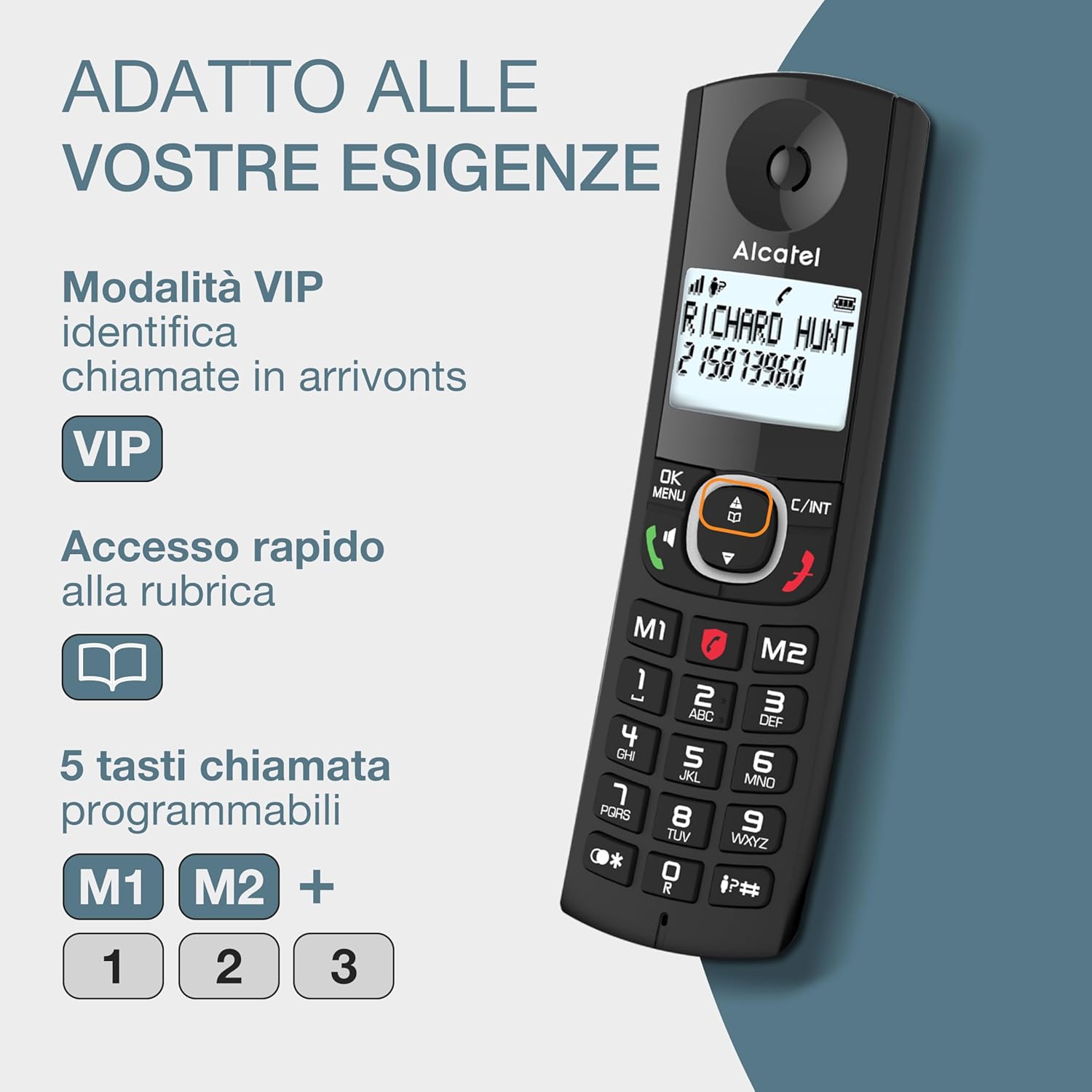 Alcatel F530 Voice Trio - Telefono Cordless DECT Nero - immagine 3