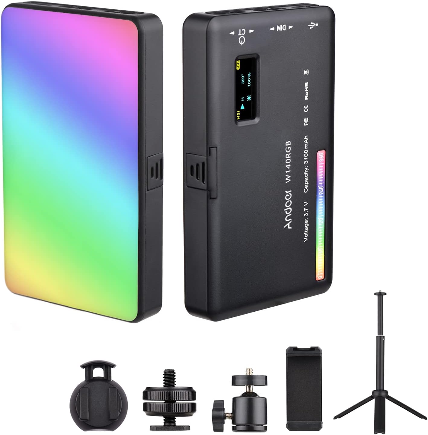 Andoer W140 RGB Video Light - Luce LED Portatile - immagine 1
