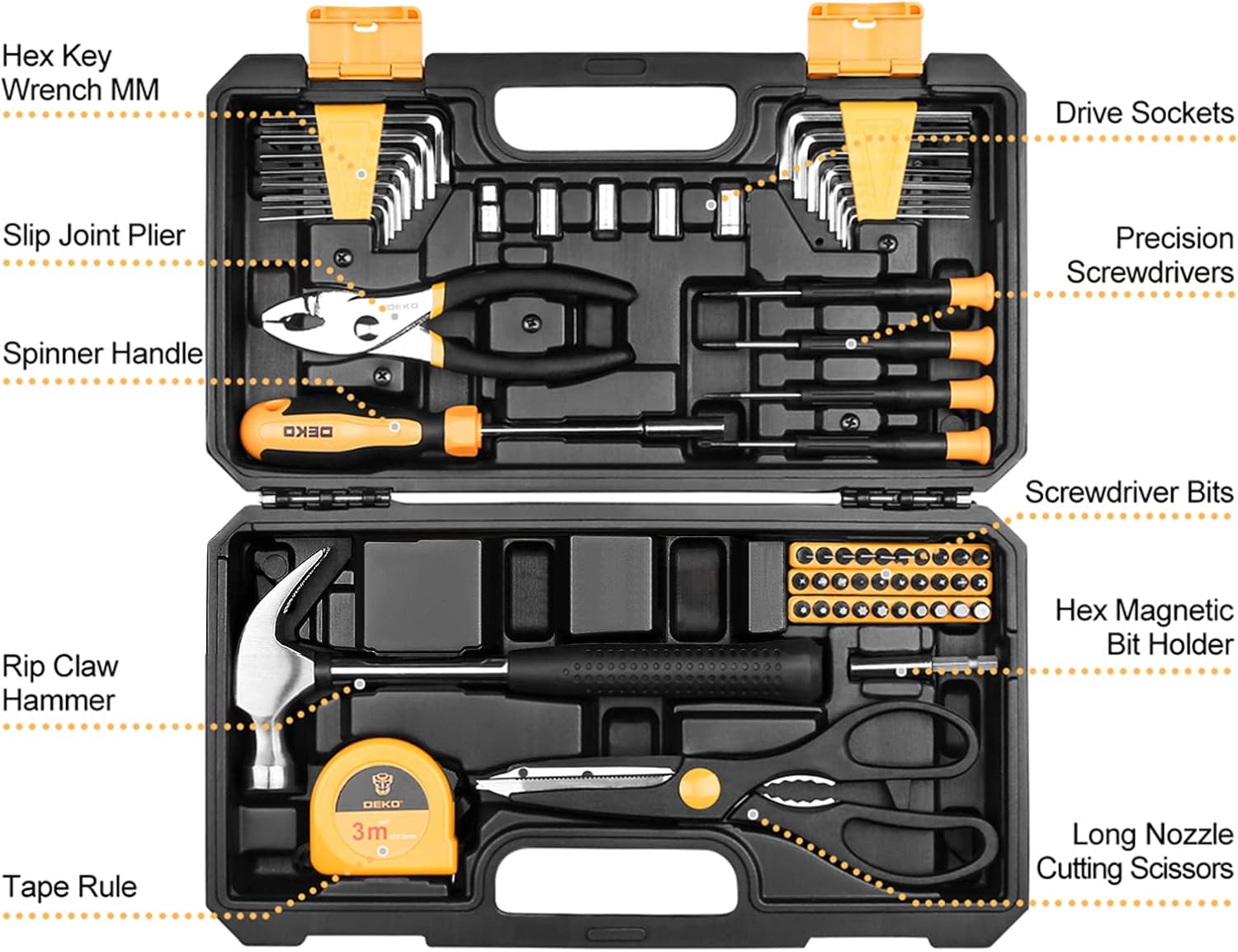 DEKO TZ62 - Set di Attrezzi Manuali per Uso Domestico - immagine 2
