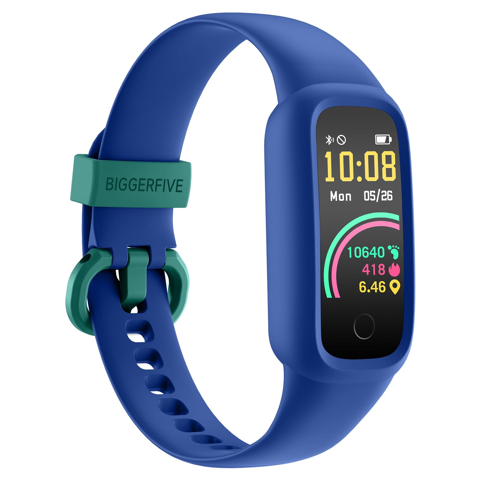 BIGGERFIVE Vigor 2 L Orologio Fitness Tracker Bambino Bambina con Contapassi, Cardiofrequenzimetro, Monitor del sonno, Impermeabile IP68 Orologio Digitale Smartwatch per Bambini 5-15 Anni, Blu