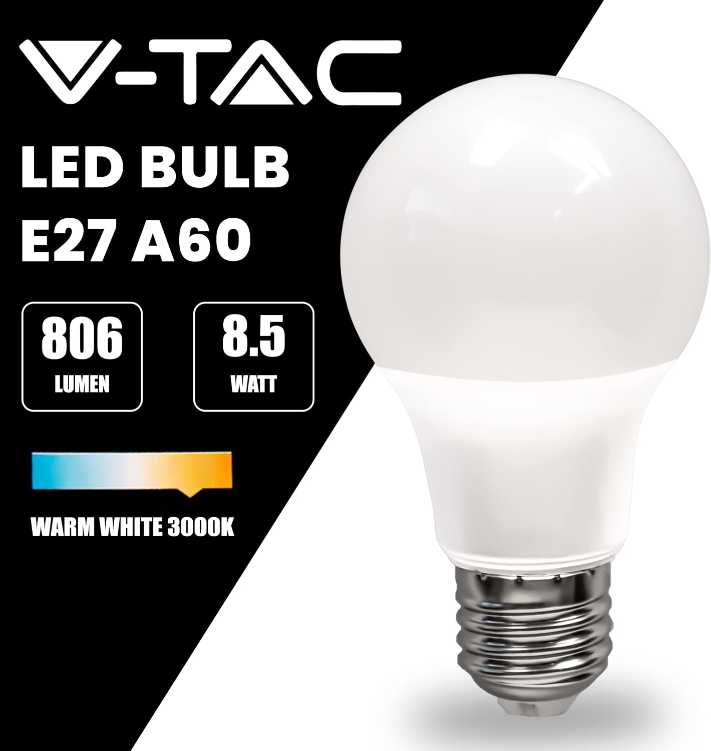 V-tac 10x Lampadine LED E27 8,5W A60 - immagine 2