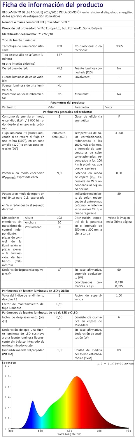 V-tac 10x Lampadine LED E27 8,5W A60 - immagine 8
