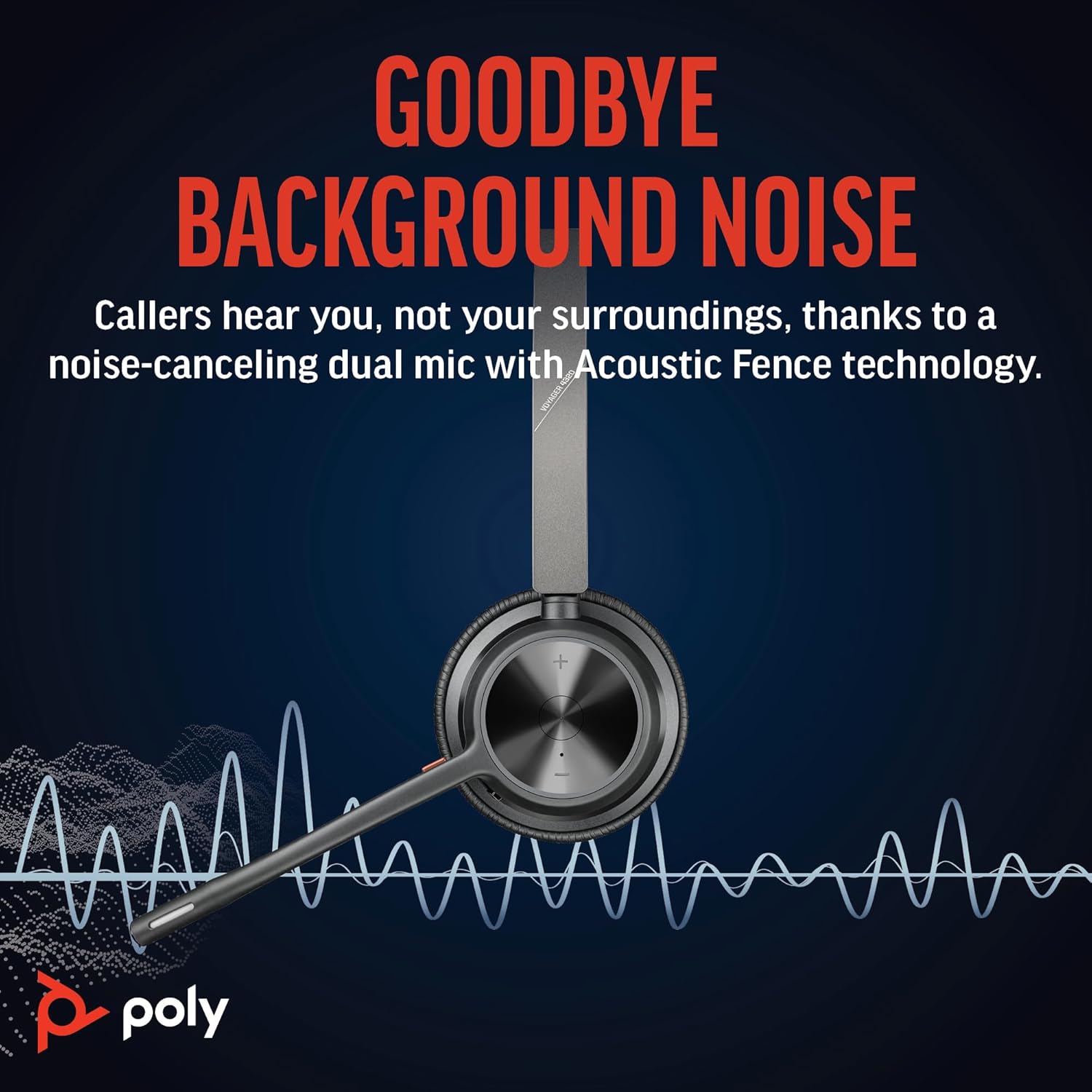 Poly Voyager 4320 UC - Cuffia Wireless Bluetooth 5.1, Nero - immagine 3