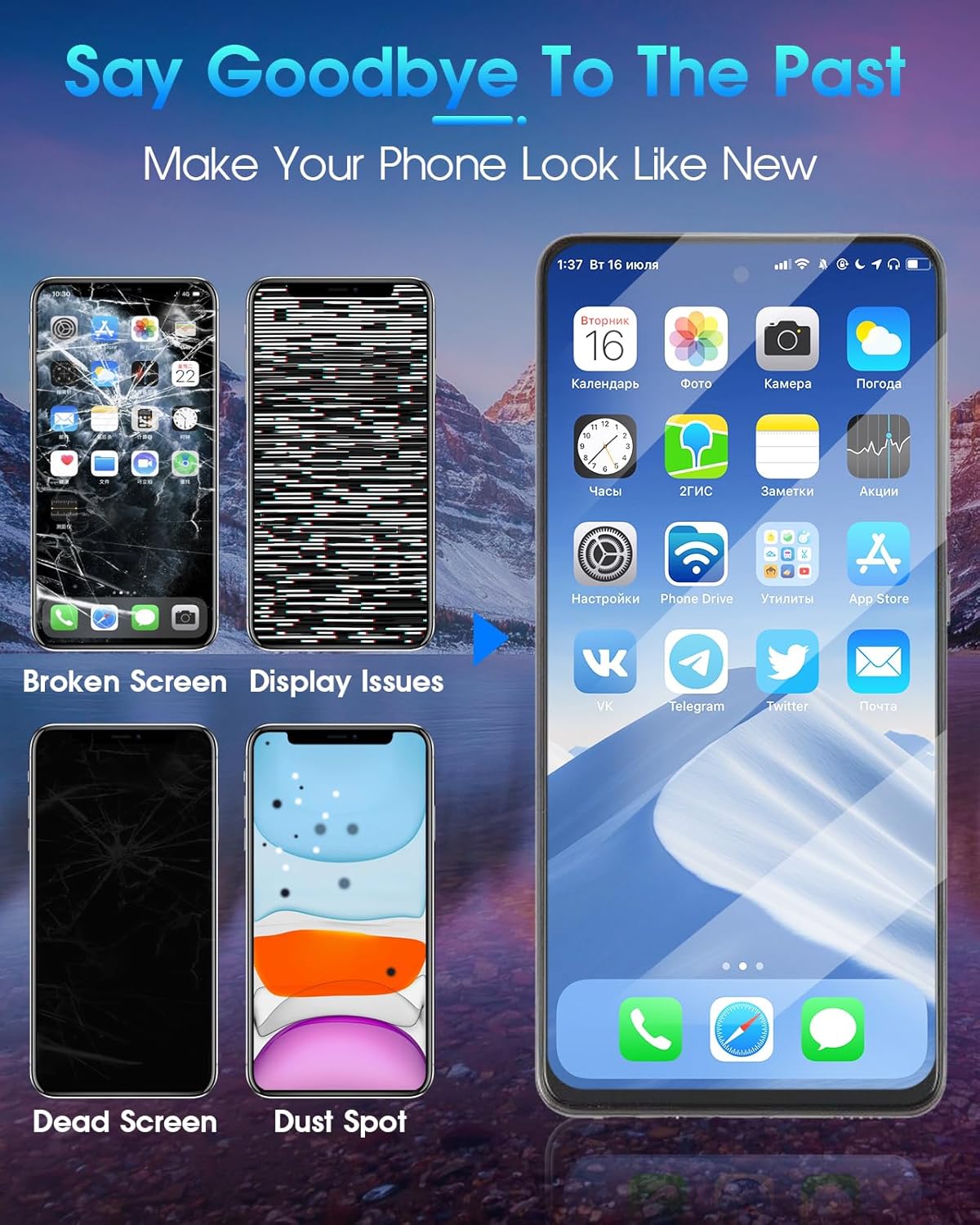 Schermo OLED per Samsung Galaxy A52s 5G, Nero con Telaio - immagine 5