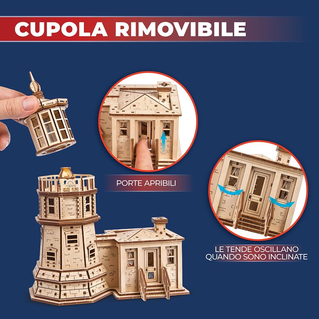 Ugears Split Rock Lighthouse - Puzzle 3D in Legno - immagine 5
