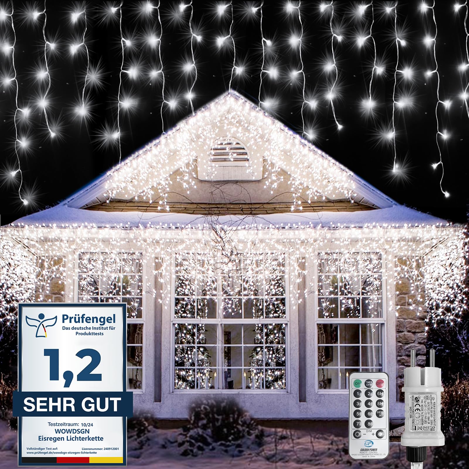 Wowdsgn Luci Natale Esterno Cascata 10M 440LED