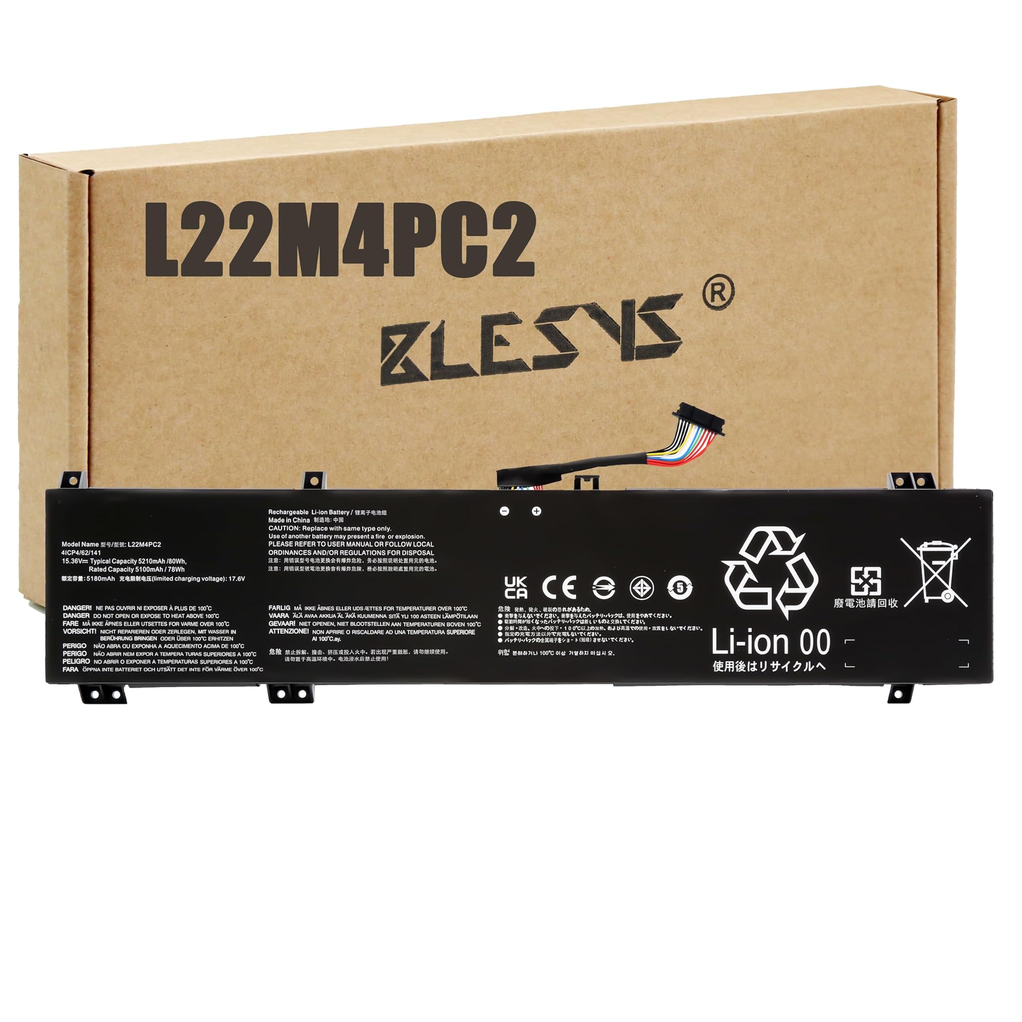 Blesys Batteria Ricambio per Lenovo Legion-Slim 80Wh