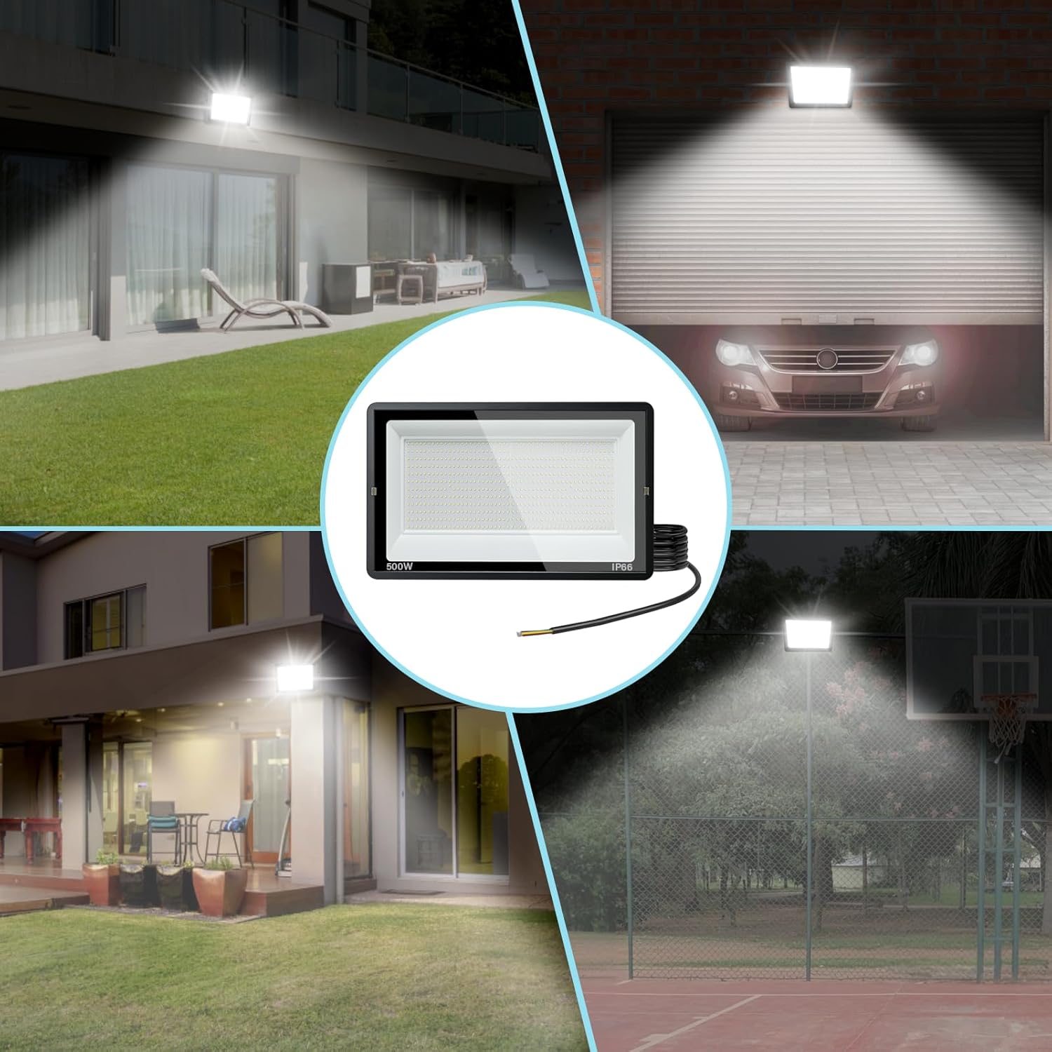 Treoir Faretto LED da Esterno 500W 50000LM, Bianco Freddo - immagine 7