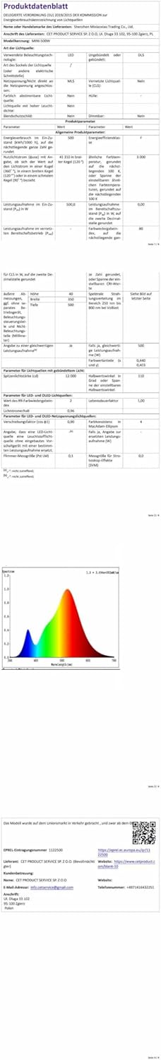 Treoir Faretto LED da Esterno 500W 50000LM, Bianco Freddo - immagine 8