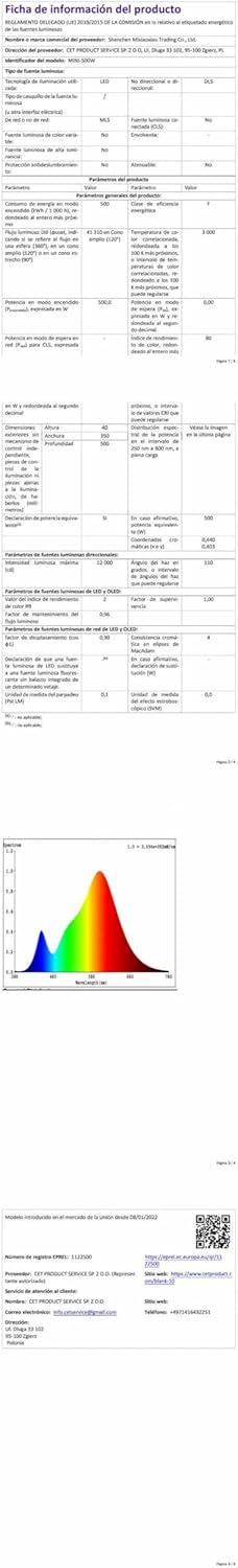 Treoir Faretto LED da Esterno 500W 50000LM, Bianco Freddo - immagine 9