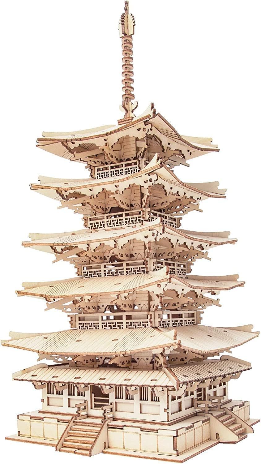 Rowood Puzzle 3D Legno Modellismo Pagoda a Cinque Piani