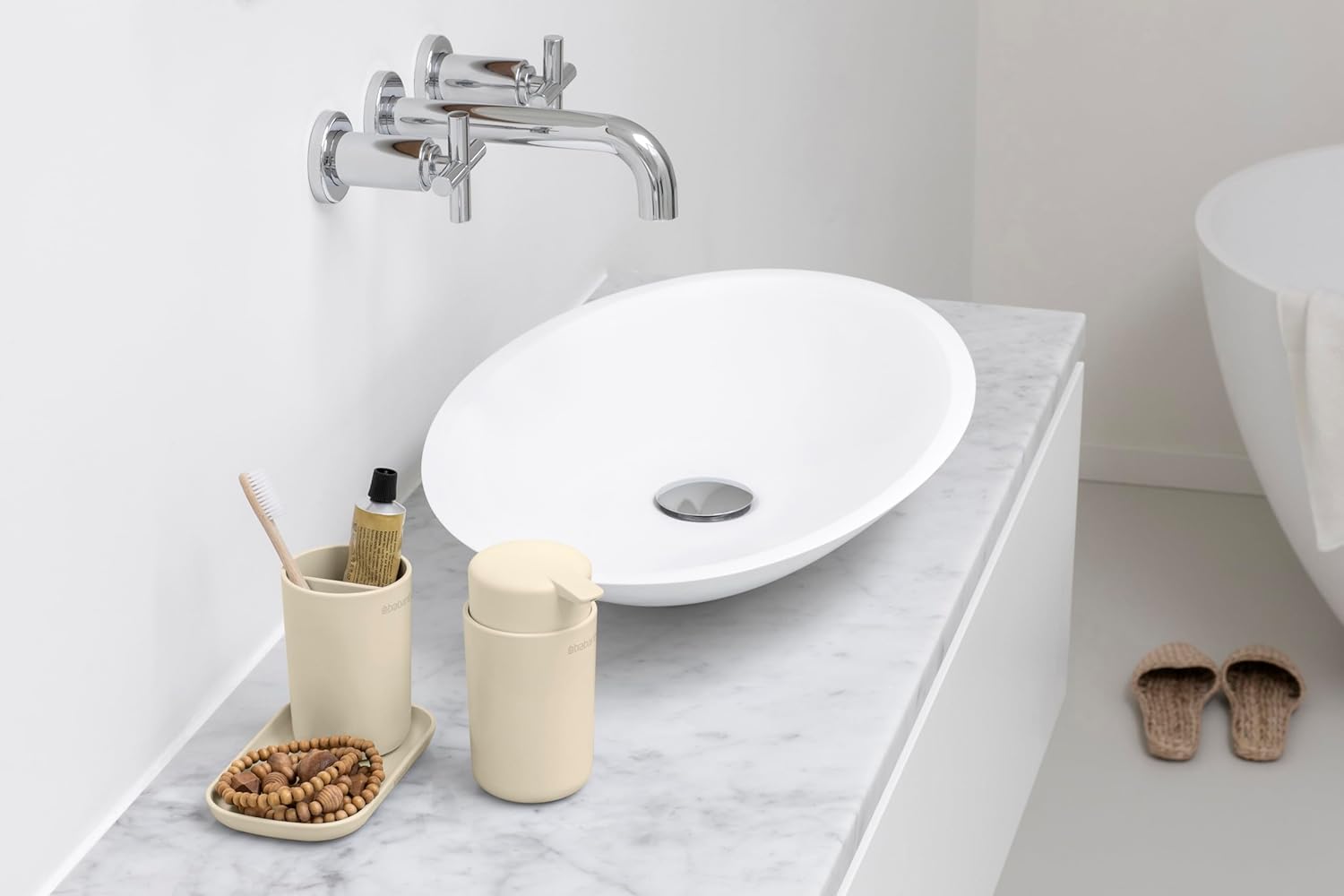 Brabantia ReNew Set Accessori Bagno 3 Pezzi, Soft Beige - immagine 6