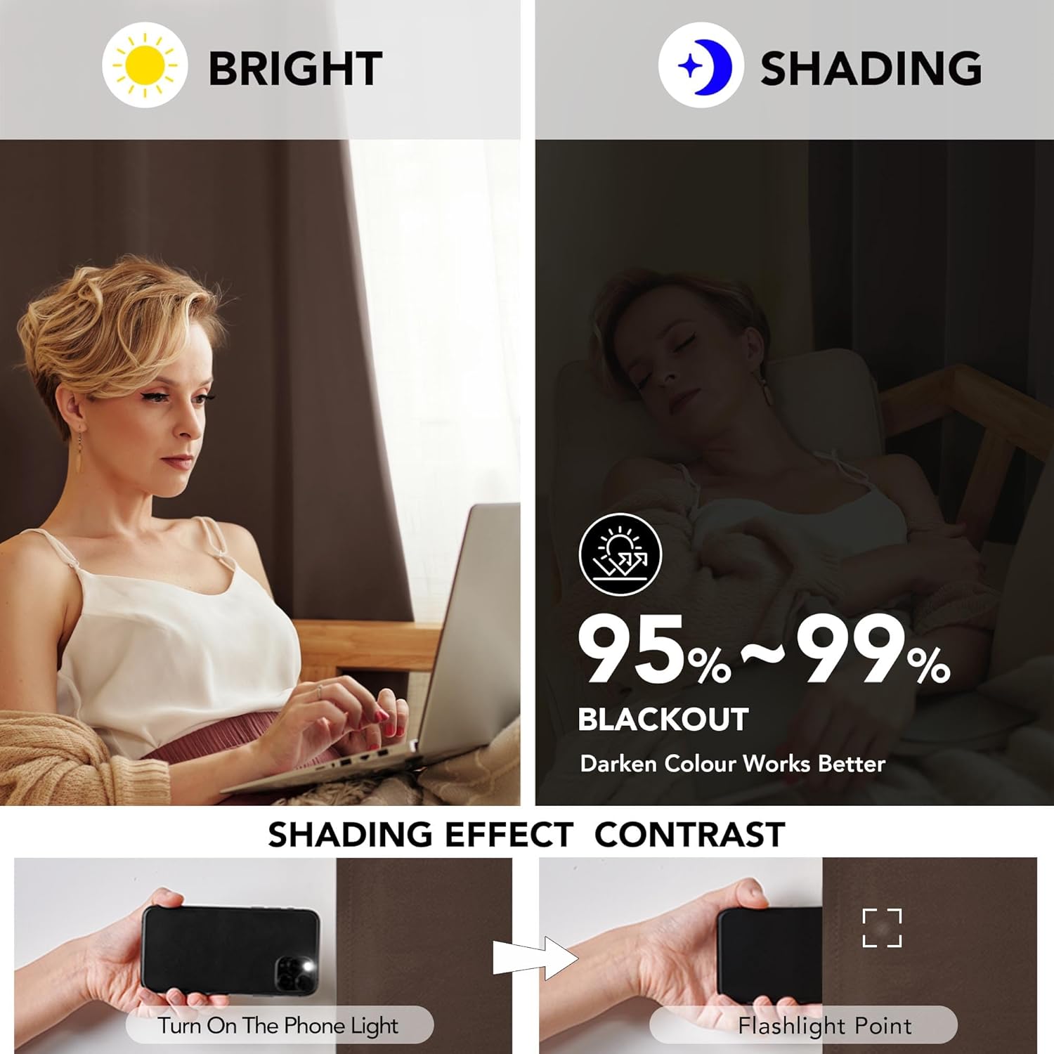 Deconovo Tende Oscuranti Termiche 140x290 CM - 2 Pezzi - immagine 4