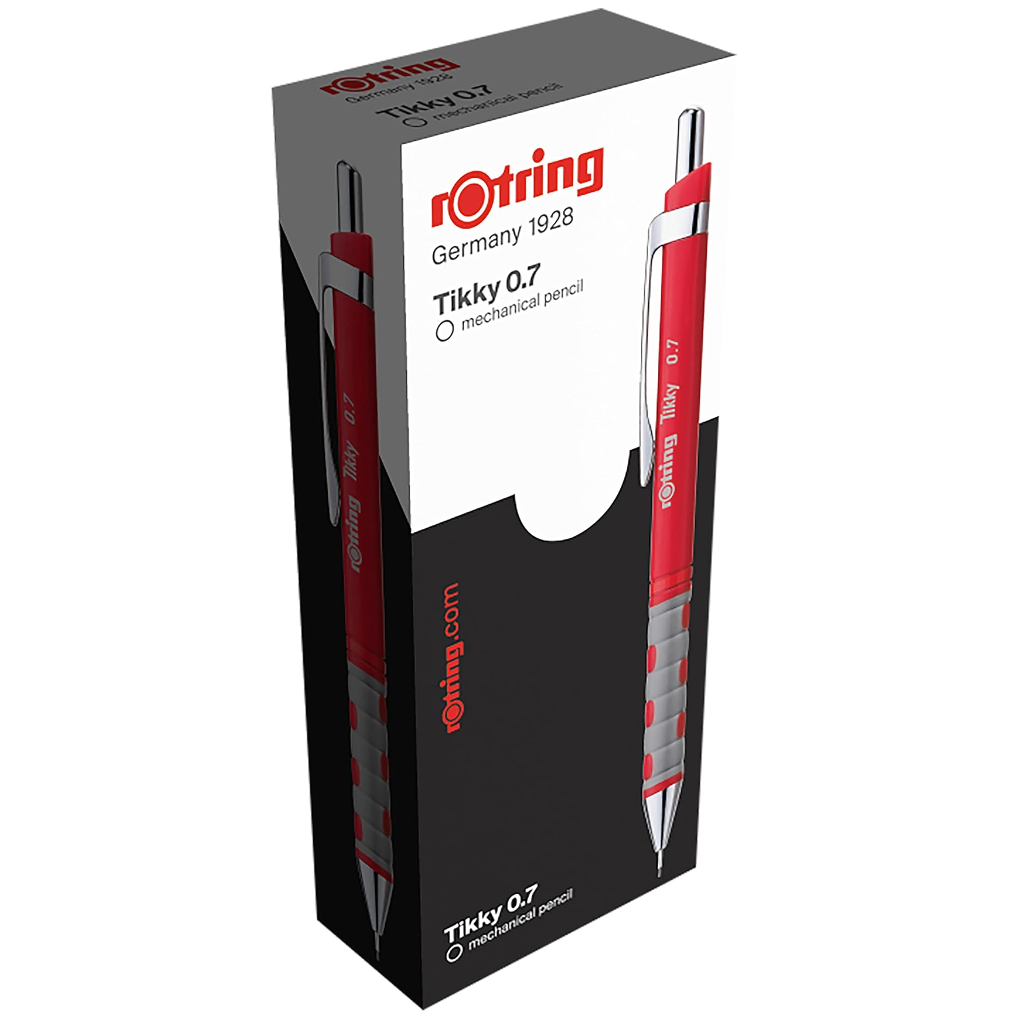 rOtringTikky Portamine Calibrato, HB 0.7 mm, Confezione da 12 Pezzi, Rosso