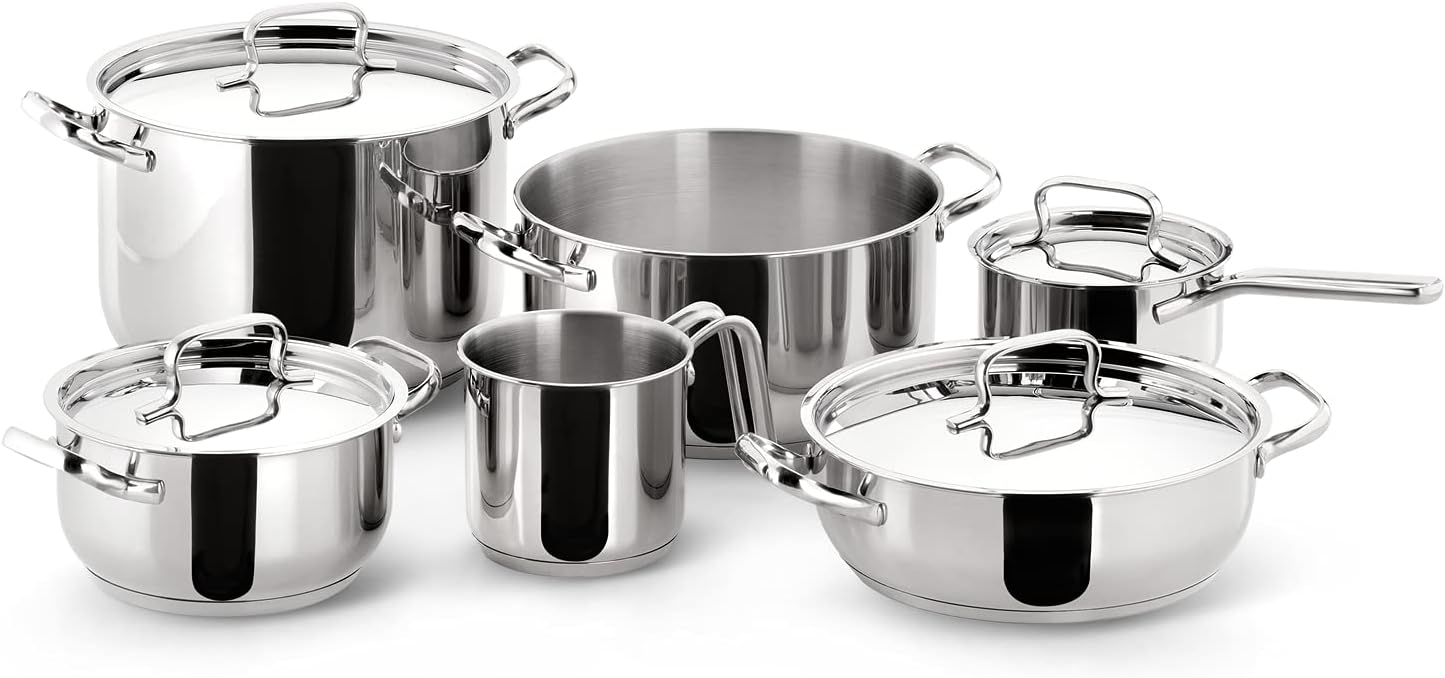 Lagostina Sfiziosa Set 10 Pentole Acciaio Inox 18/10