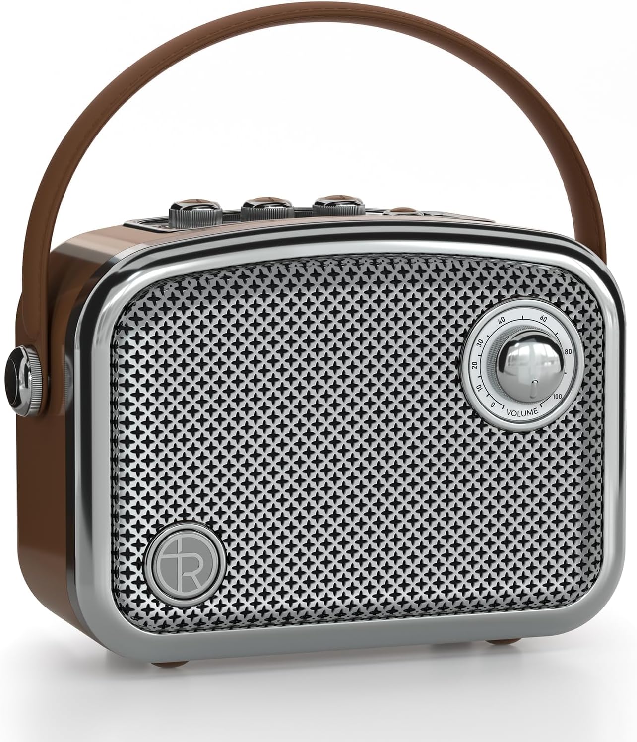 Altoparlante Bluetooth Portatile Stile Vintage, Marrone - immagine 1
