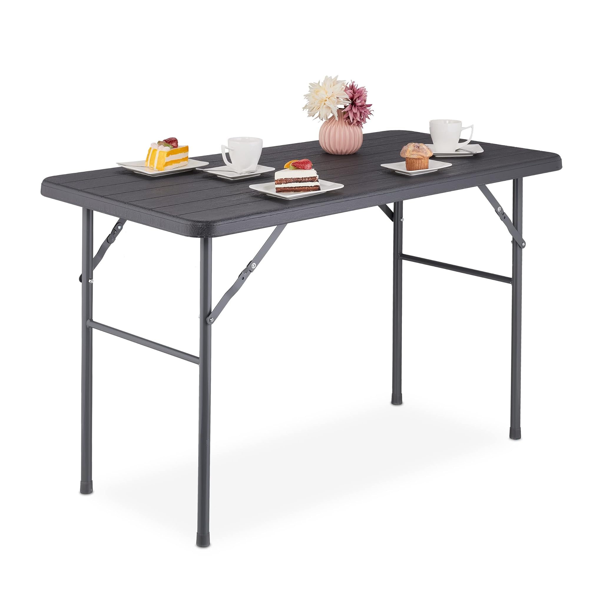 Relaxdays Tavolino Ripiegabile da Giardino, Grigio