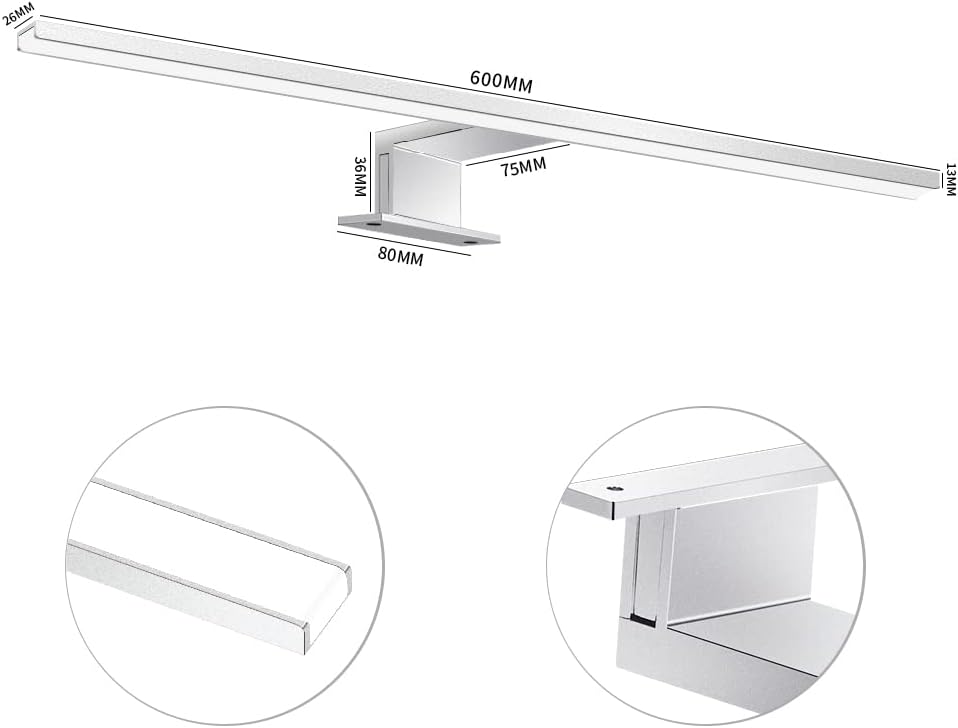 Erwey Lampada da Specchio LED 8W 60cm IP44 - immagine 2