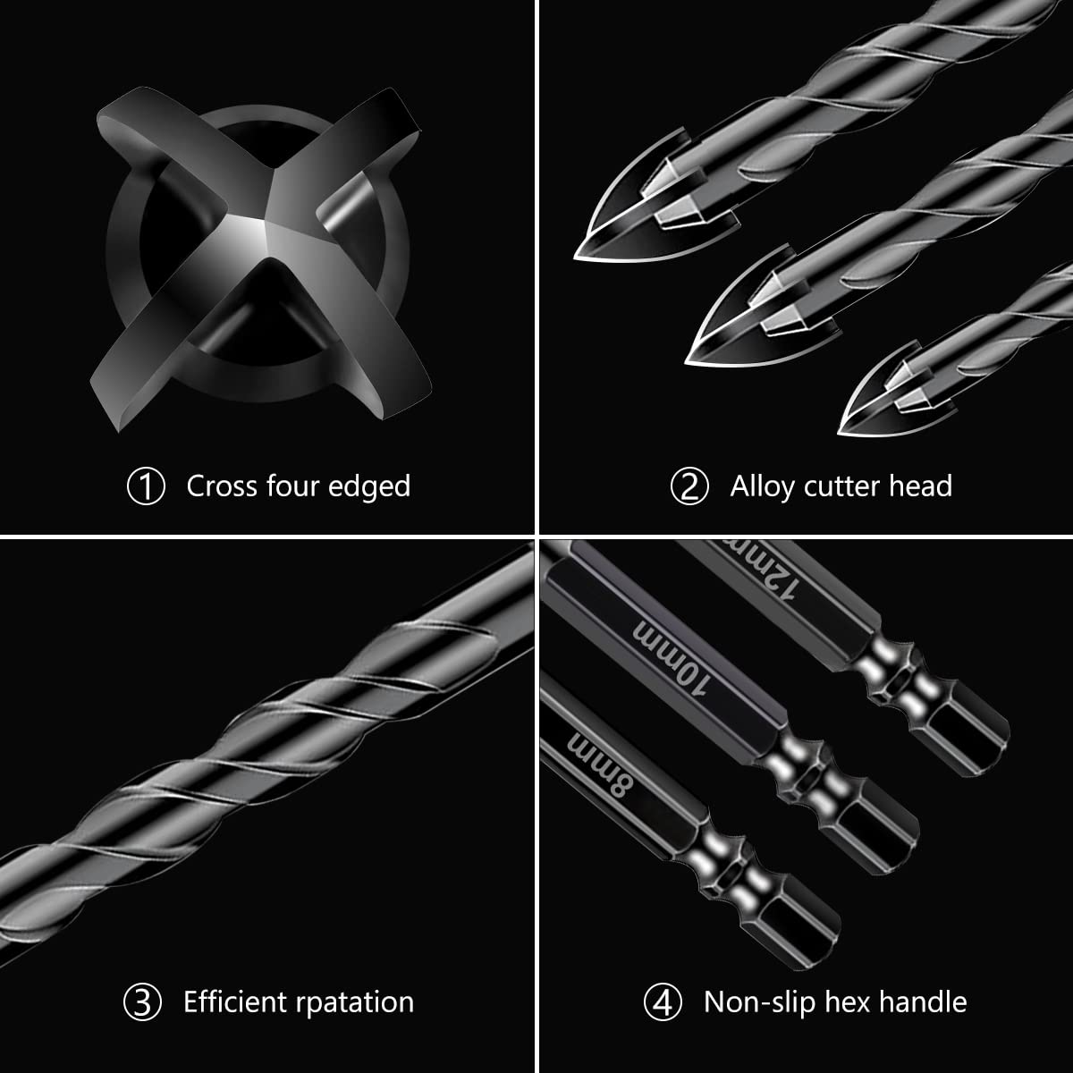 Flintronic Punte Trapano Gres Porcellanato 6 Pezzi - immagine 2