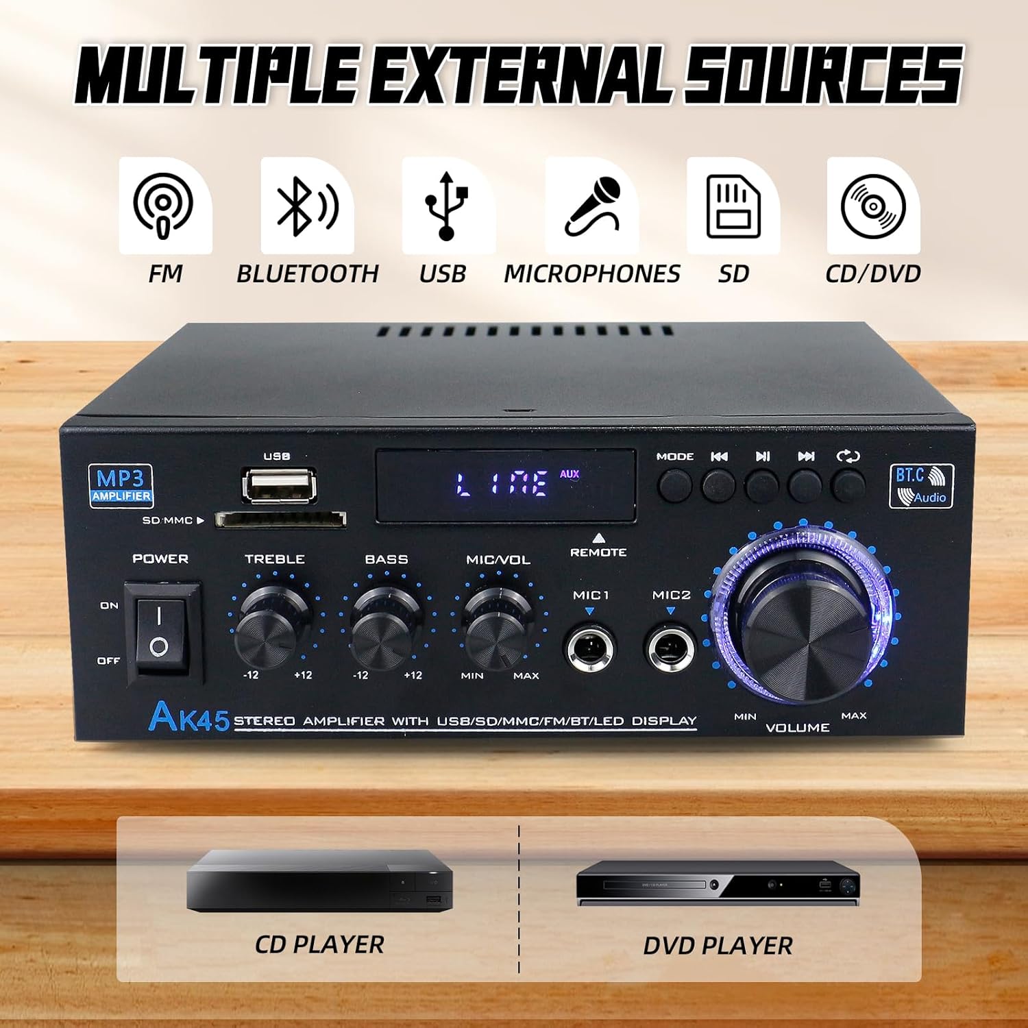 Romicta Amplificatore Audio HiFi Stereo 600W Bluetooth 5.0 - immagine 2