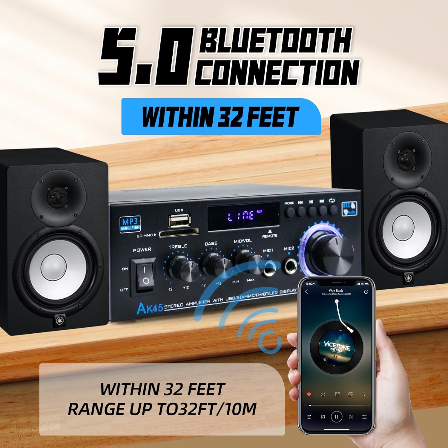 Romicta Amplificatore Audio HiFi Stereo 600W Bluetooth 5.0 - immagine 4