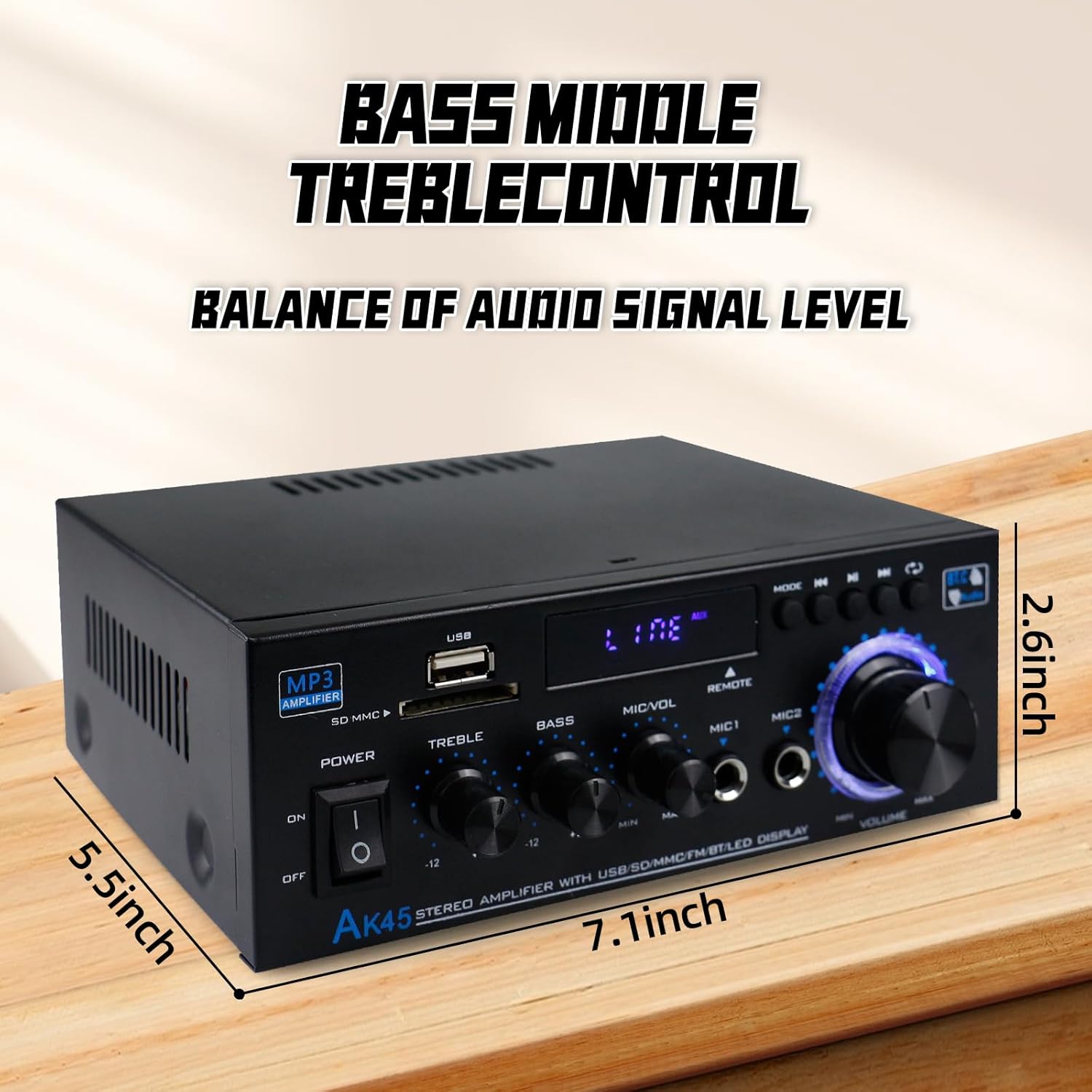 Romicta Amplificatore Audio HiFi Stereo 600W Bluetooth 5.0 - immagine 5