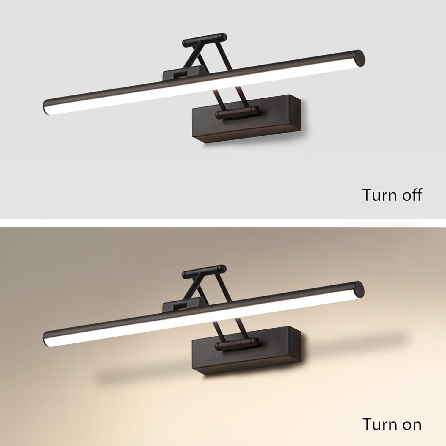 Yhtlaeh LED Specchio Lampada Bagno 16W 60cm Nera - immagine 3