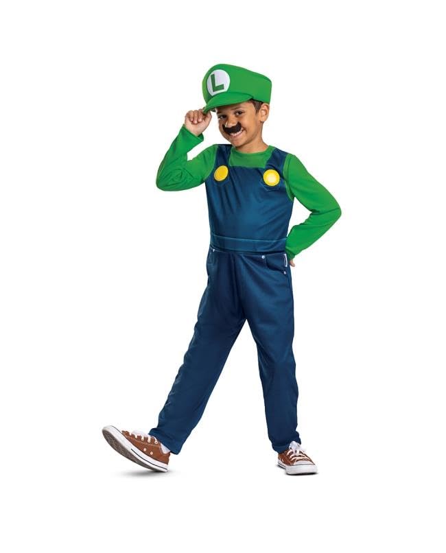 Super Mario Bros. Costume Bambini Luigi - Licenza Ufficiale