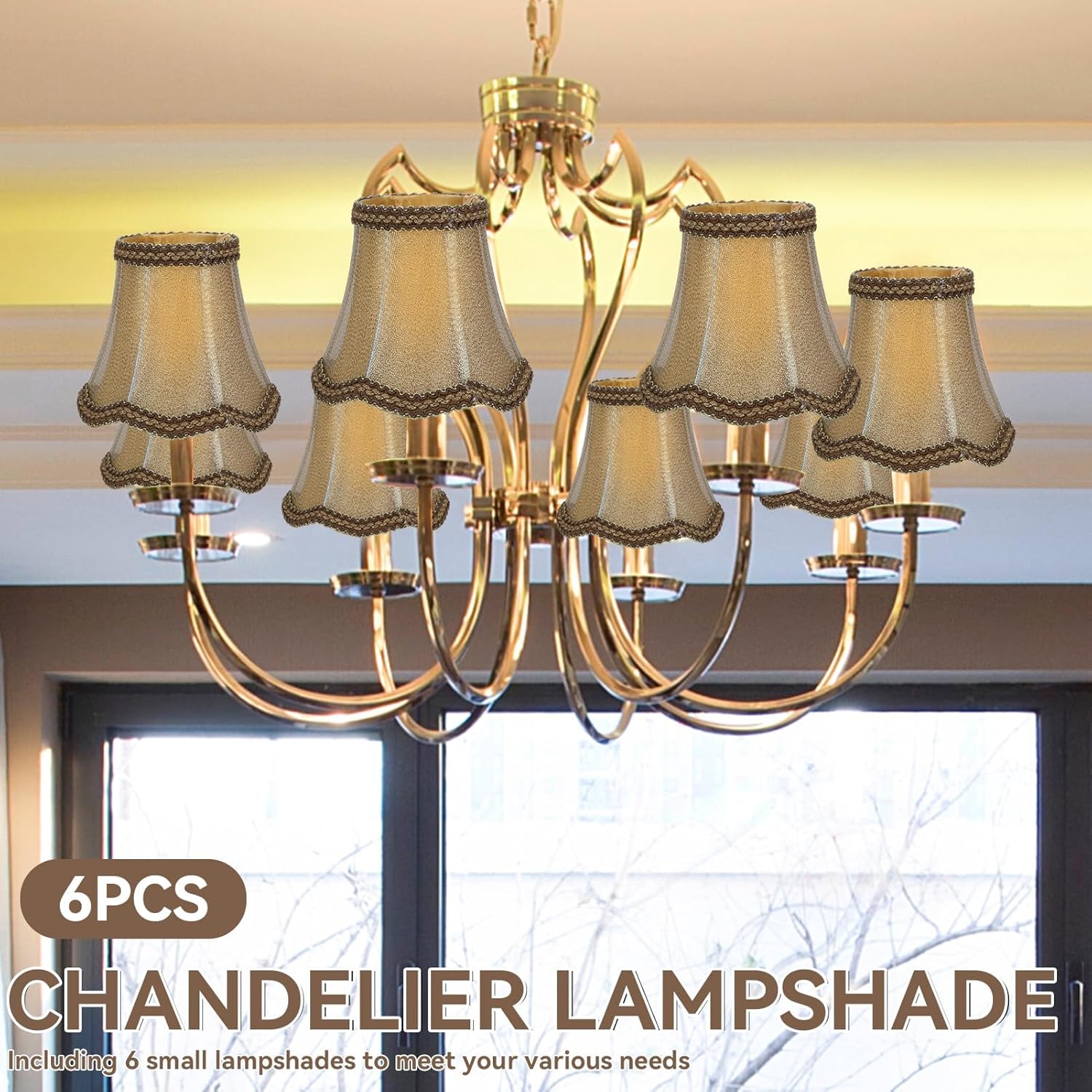 6pcs Piccolo Paralume in Tessuto Clip-on per Lampadine - immagine 5