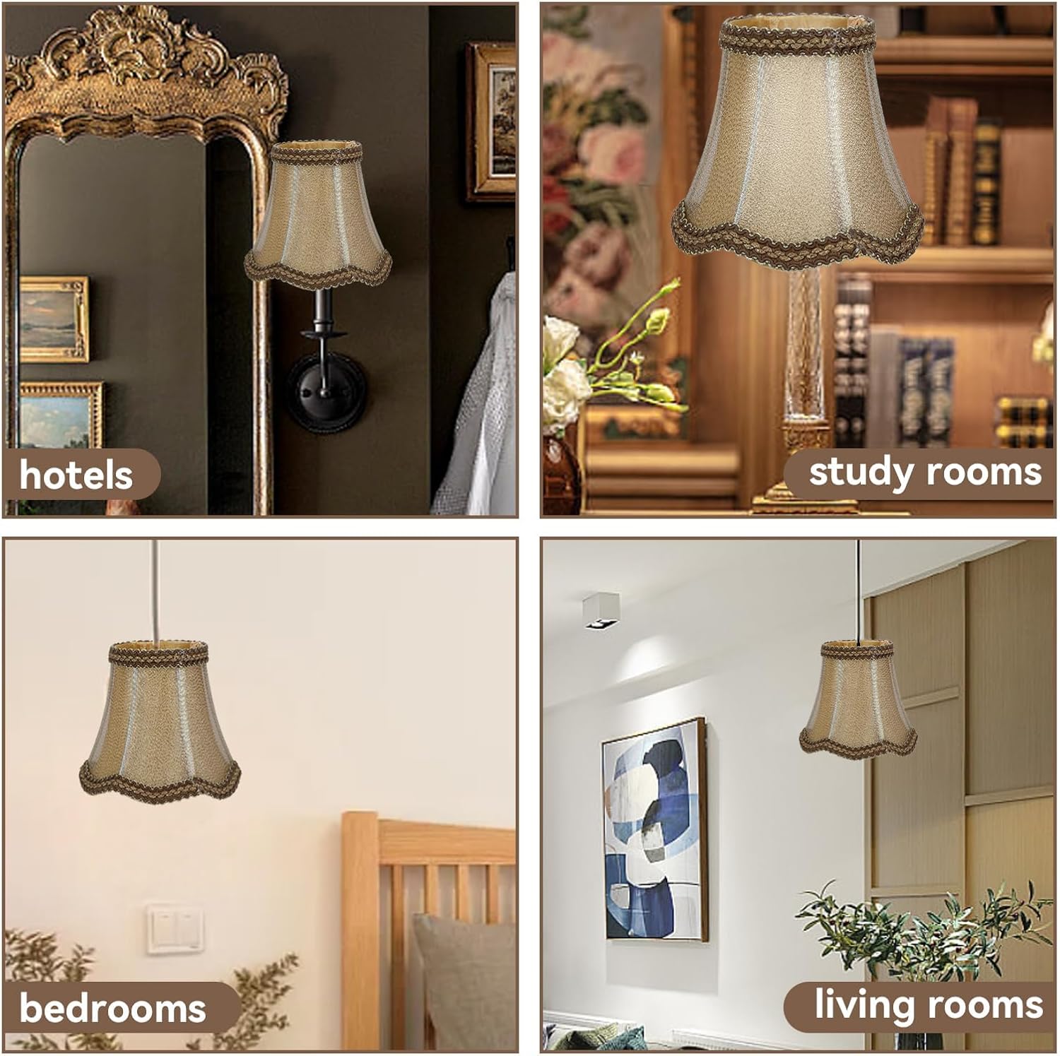 6pcs Piccolo Paralume in Tessuto Clip-on per Lampadine - immagine 7