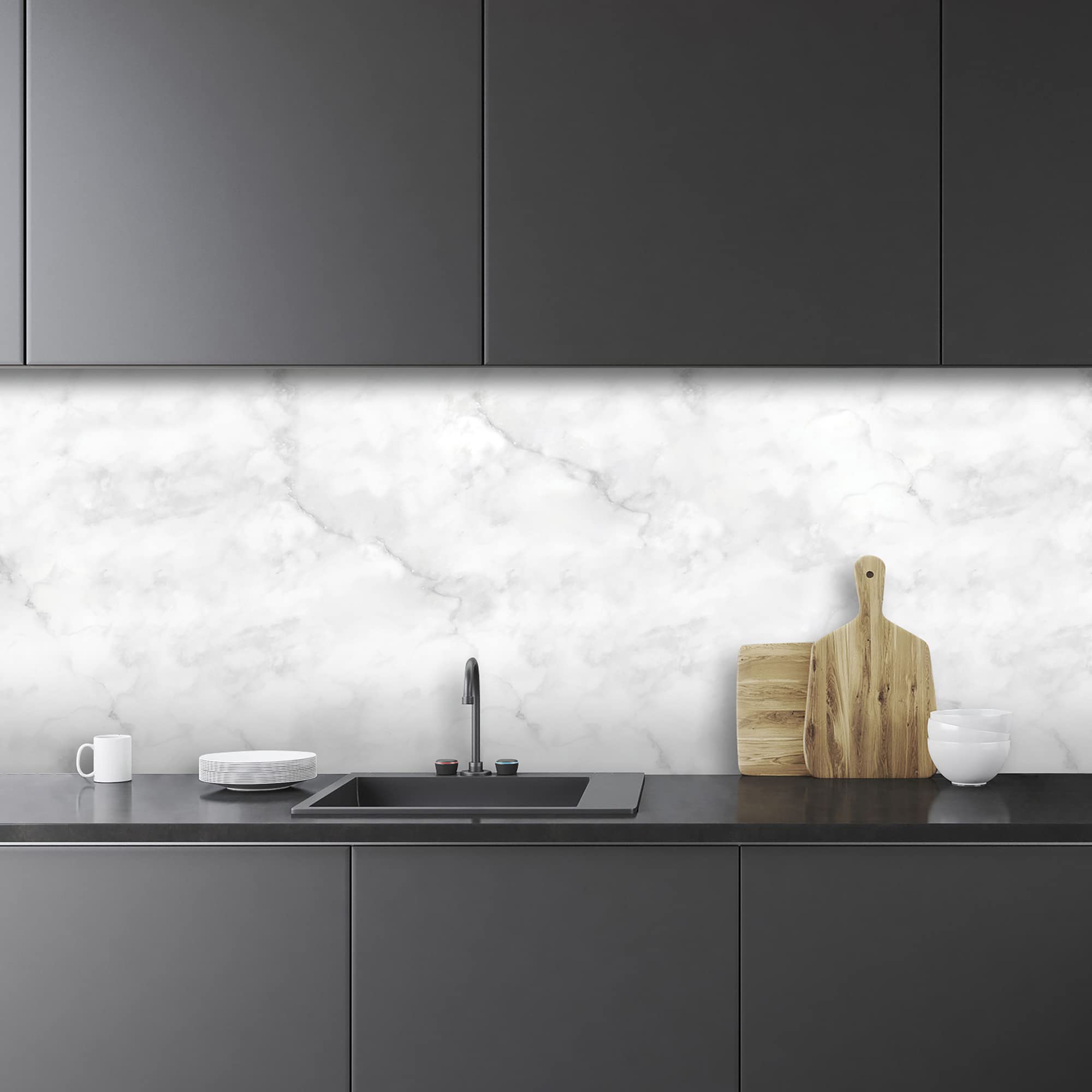 Crearreda Pannello Paraschizzi Cucina Adesivo Marmo 180x60cm