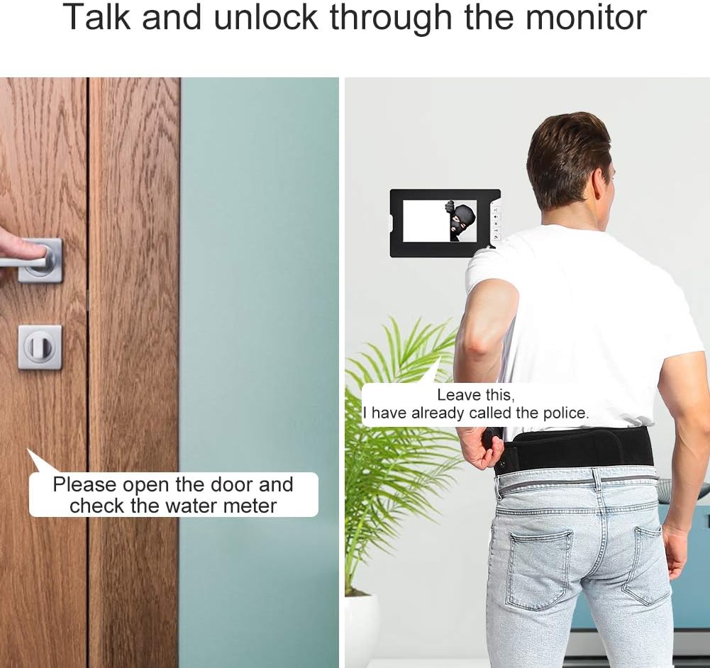 Videocitofono Cablato LCD 7" con Telecamera Esterna 1000TVL - immagine 4