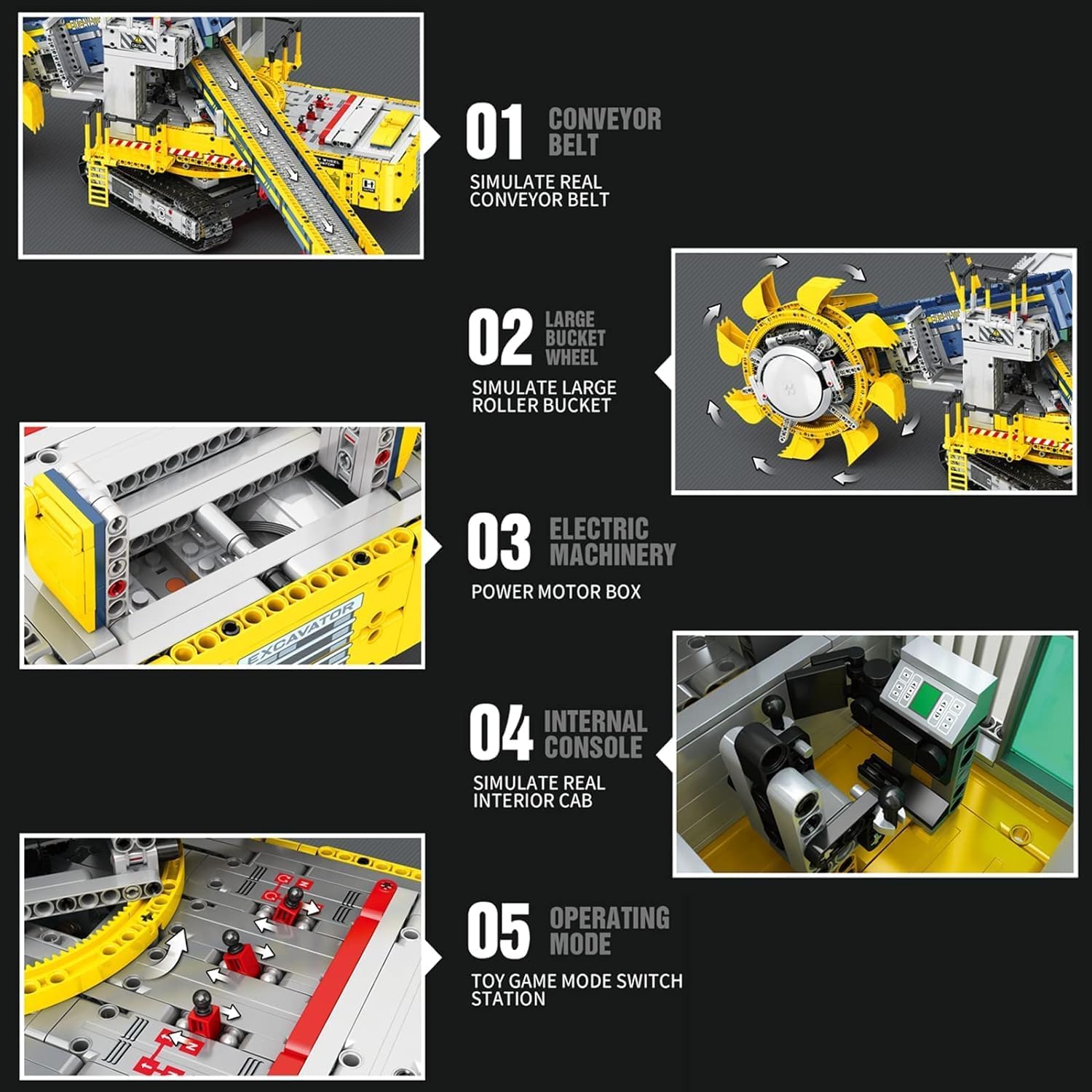 Reobrix 22017 - Escavatore a Pala MOC 3188 Pezzi - immagine 7