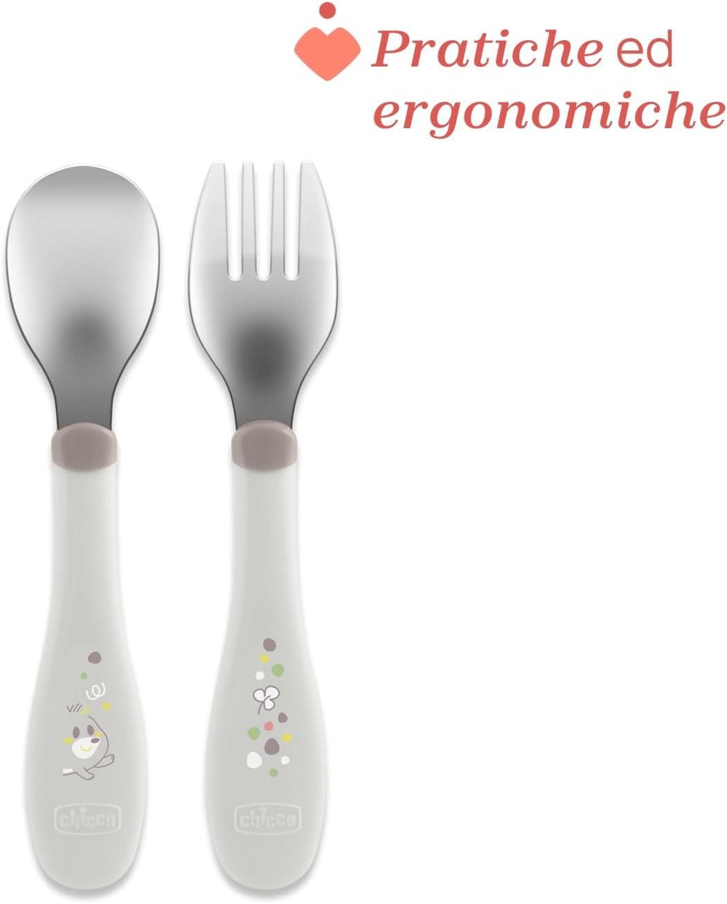 Chicco Posatine Inox per Bambini 2 Pezzi 18M+, Azzurro - immagine 3