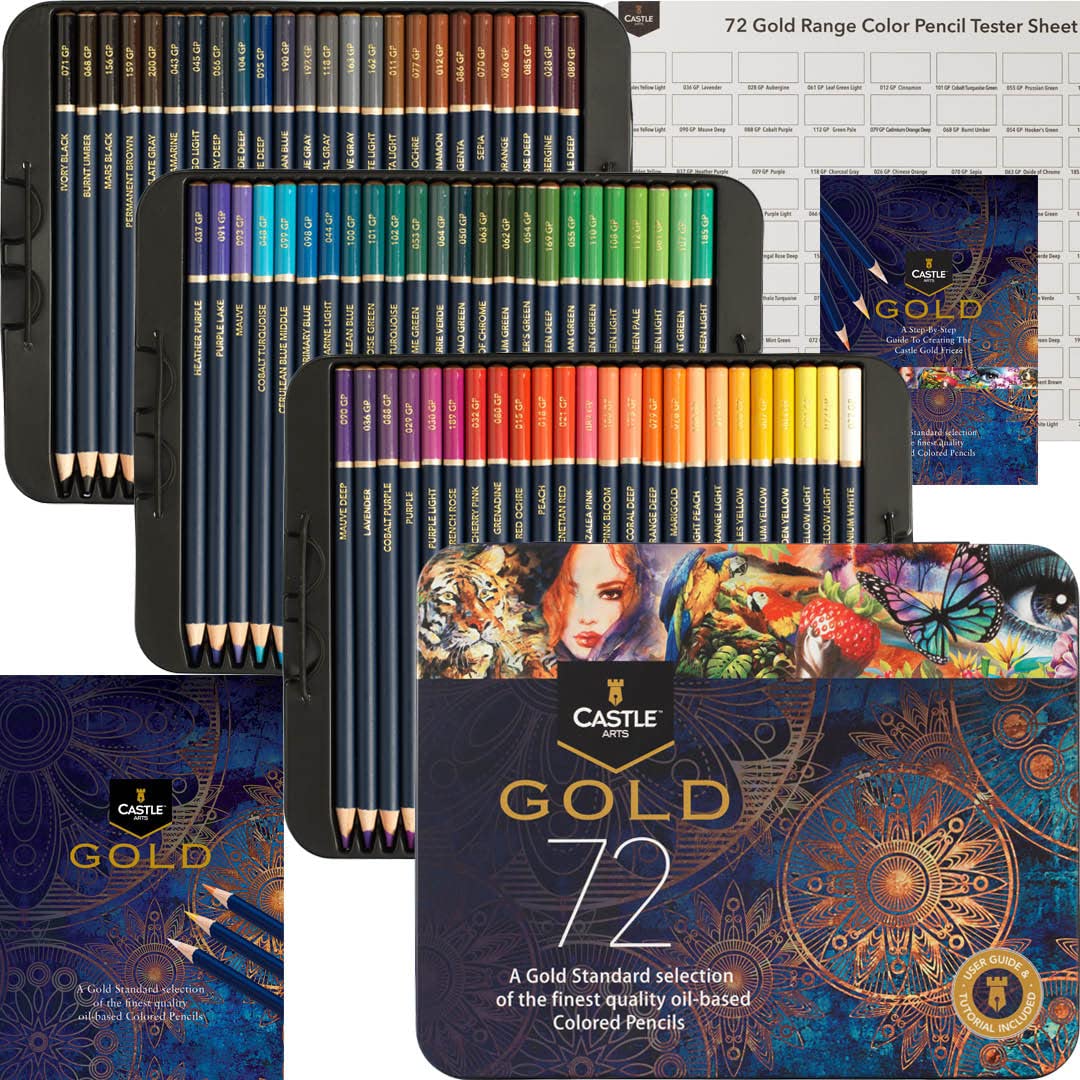 Castle Art Supplies Set 72 Matite Colorate Qualità Oro
