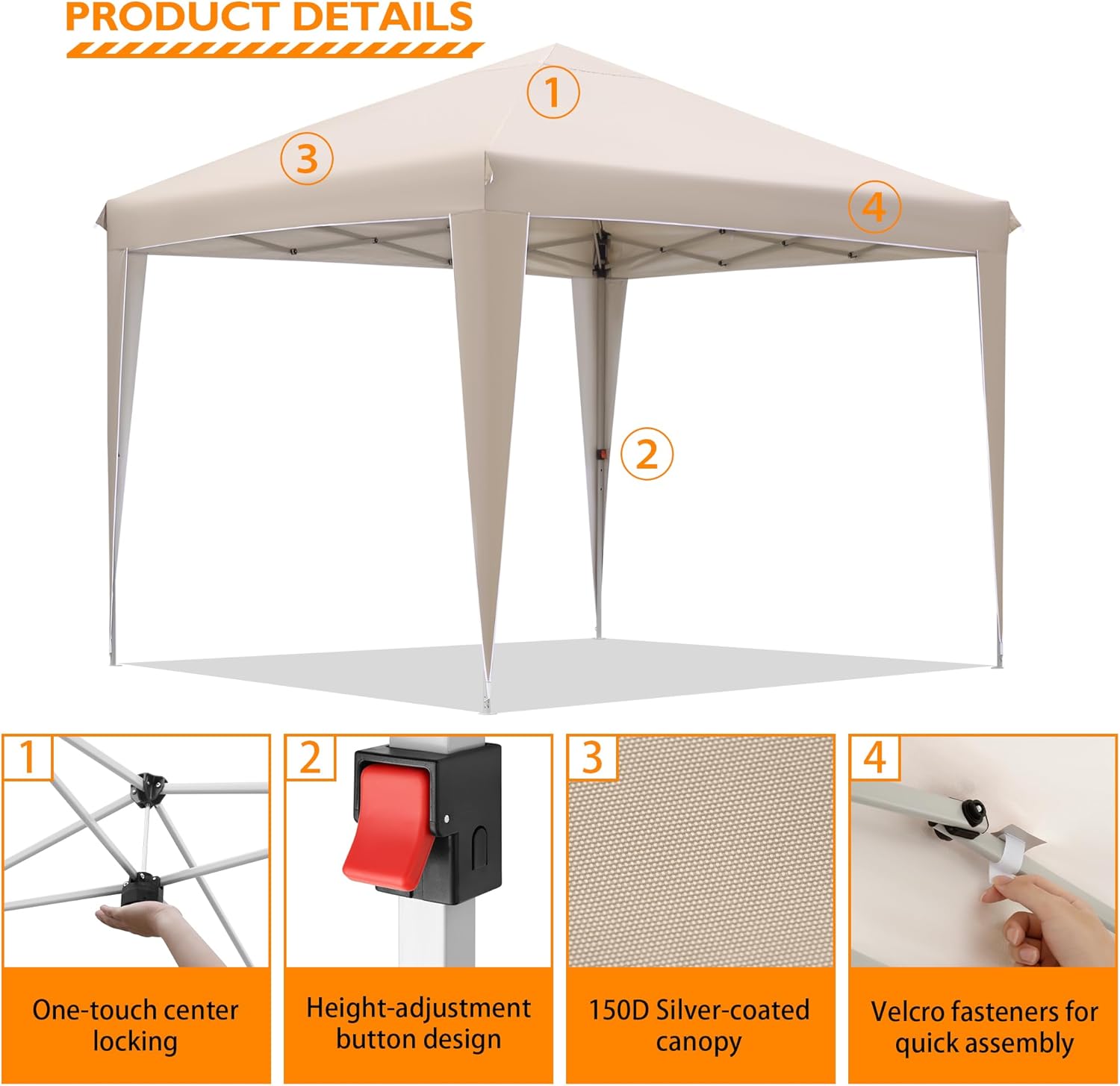 Bontec Gazebo 3x3m - Impermeabile e stabile - immagine 2